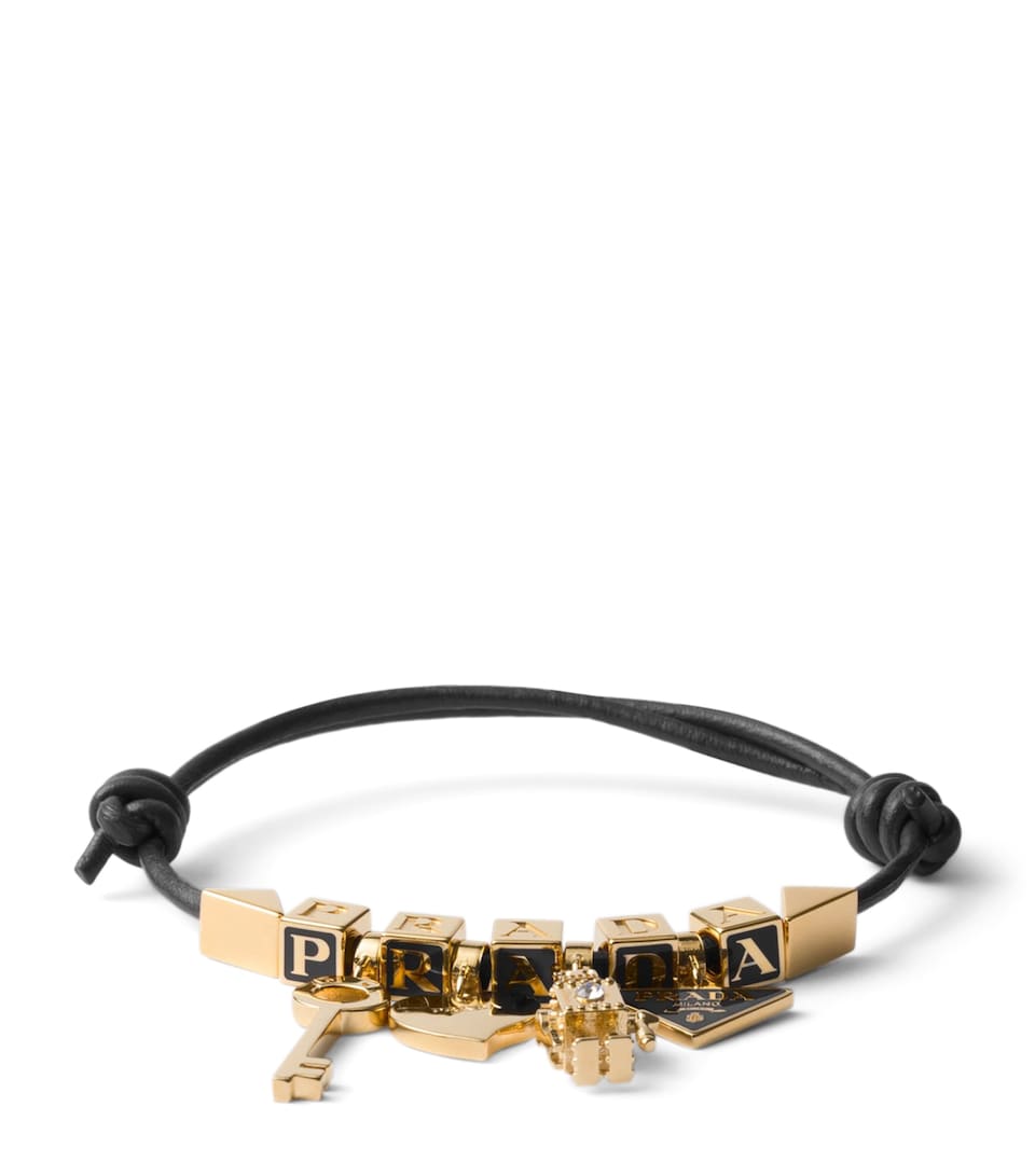 Prada Nappa Leather Beaded Bracelet