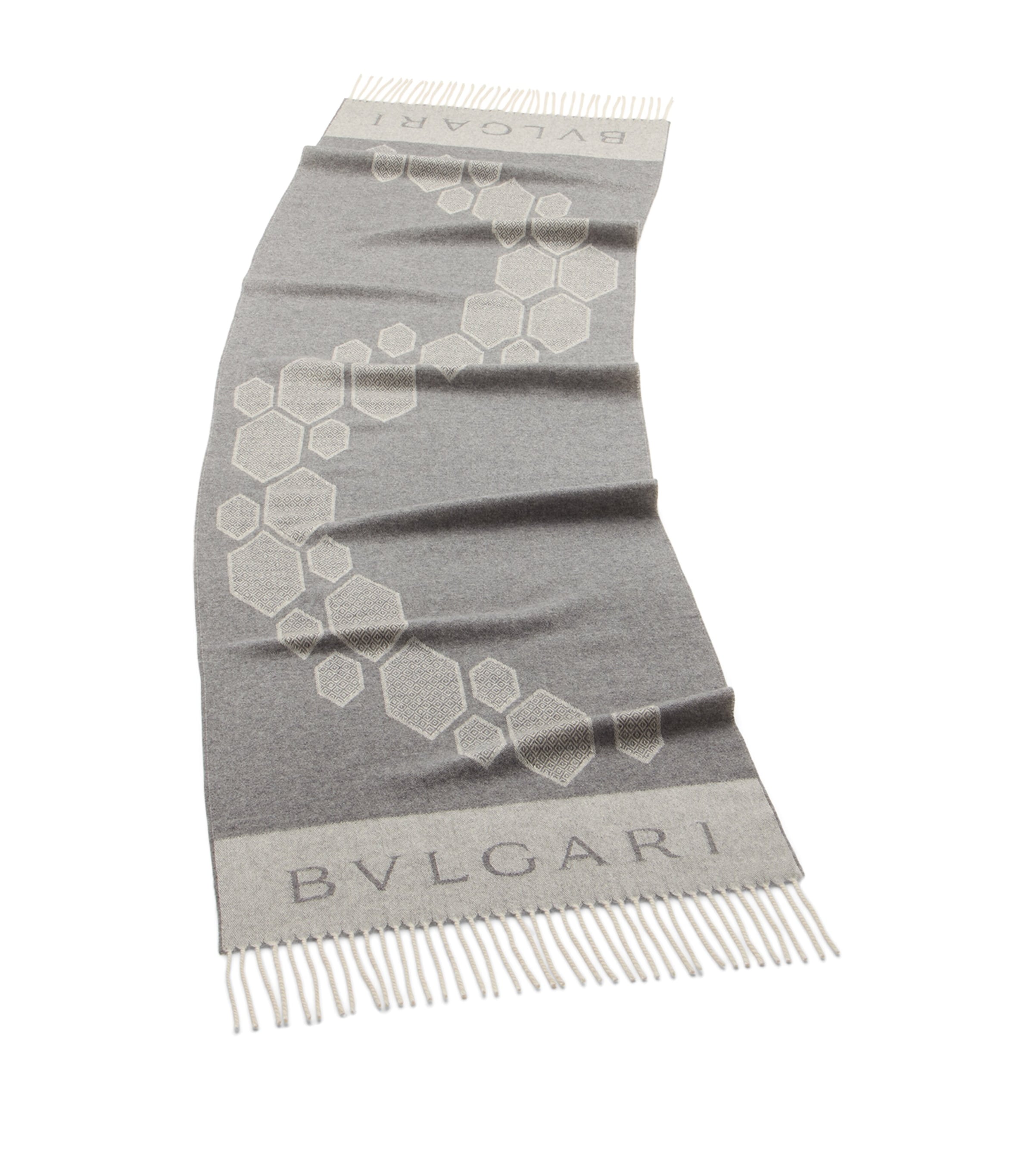 Bvlgari Cashmere Wonder Scales Scarf Grey Medium