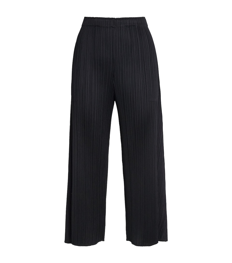Pleats Please Issey Miyake Womens Monthly Colors September Wide-Leg Trousers Black