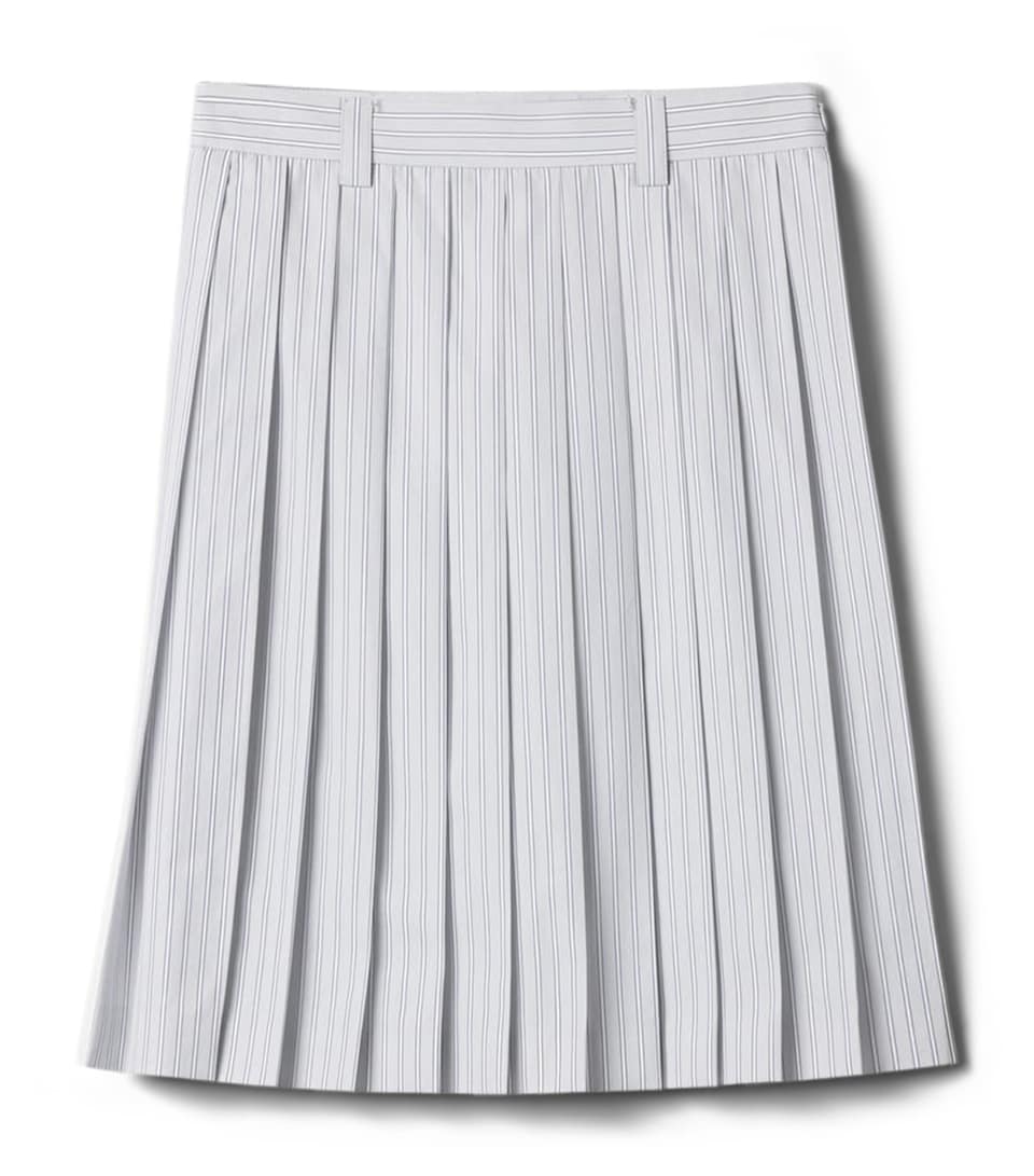 Cotton Pleated Midi Skirt