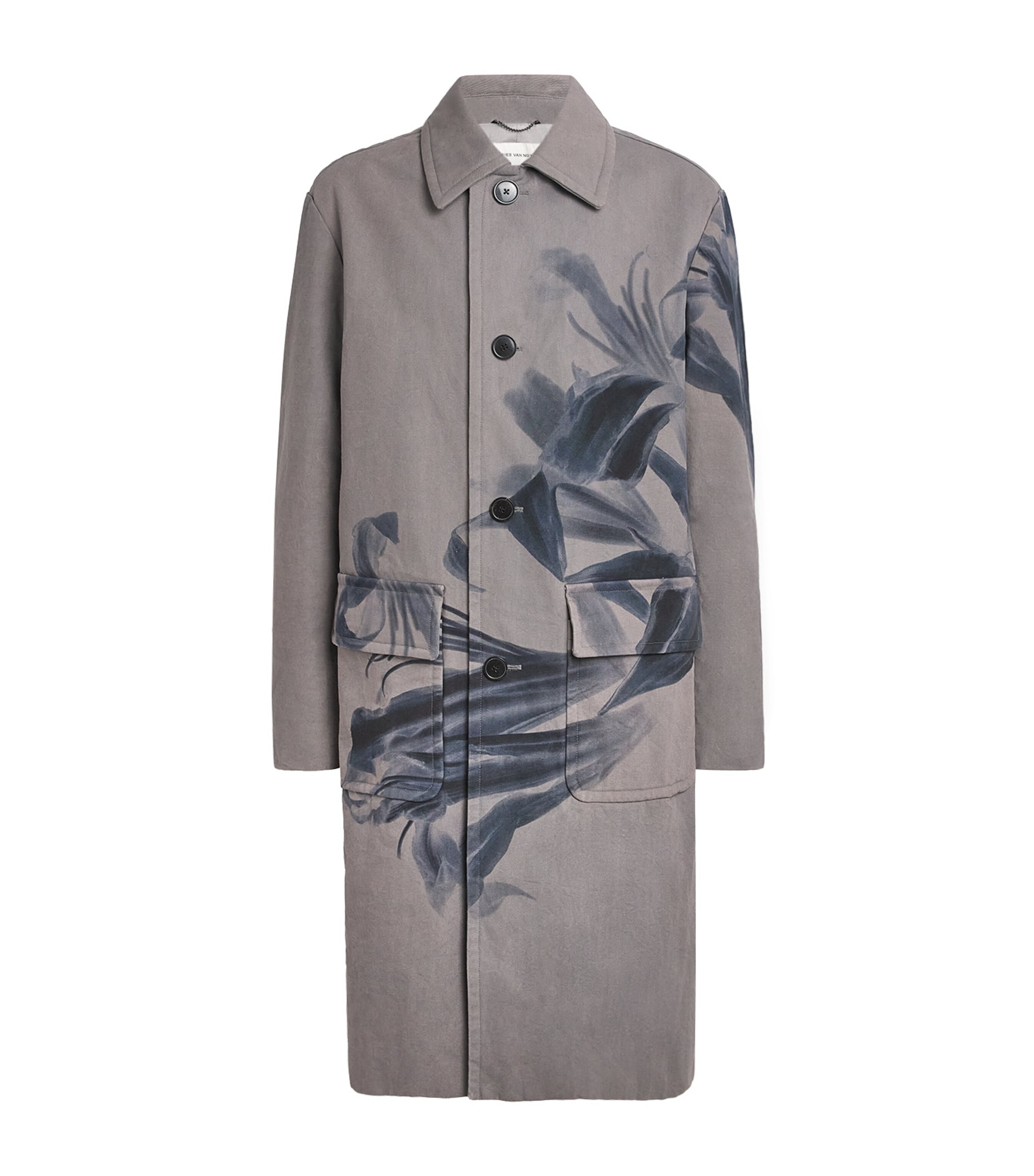 Cotton Floral Print Overcoat