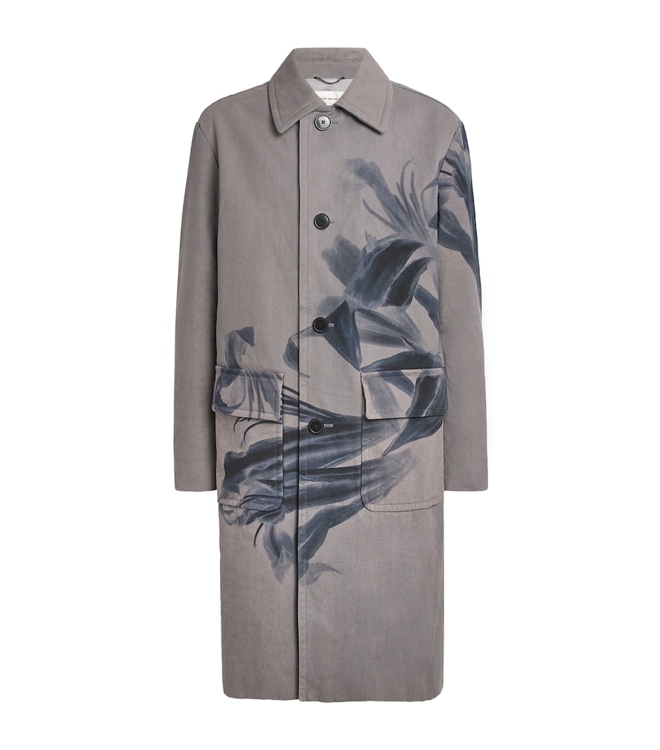 Cotton Floral Print Overcoat