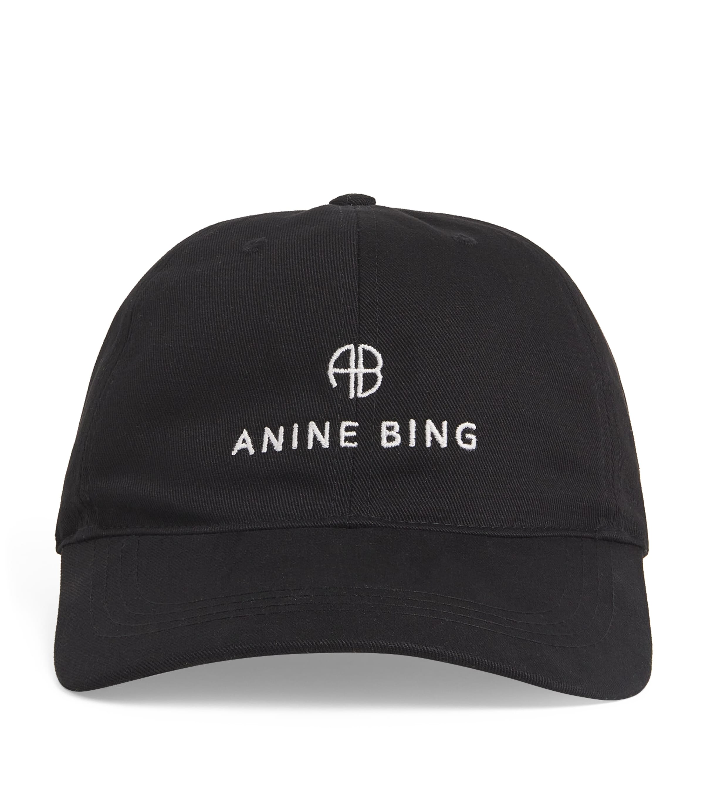 ANINE BING Embroidered Jeremy Baseball Cap Black