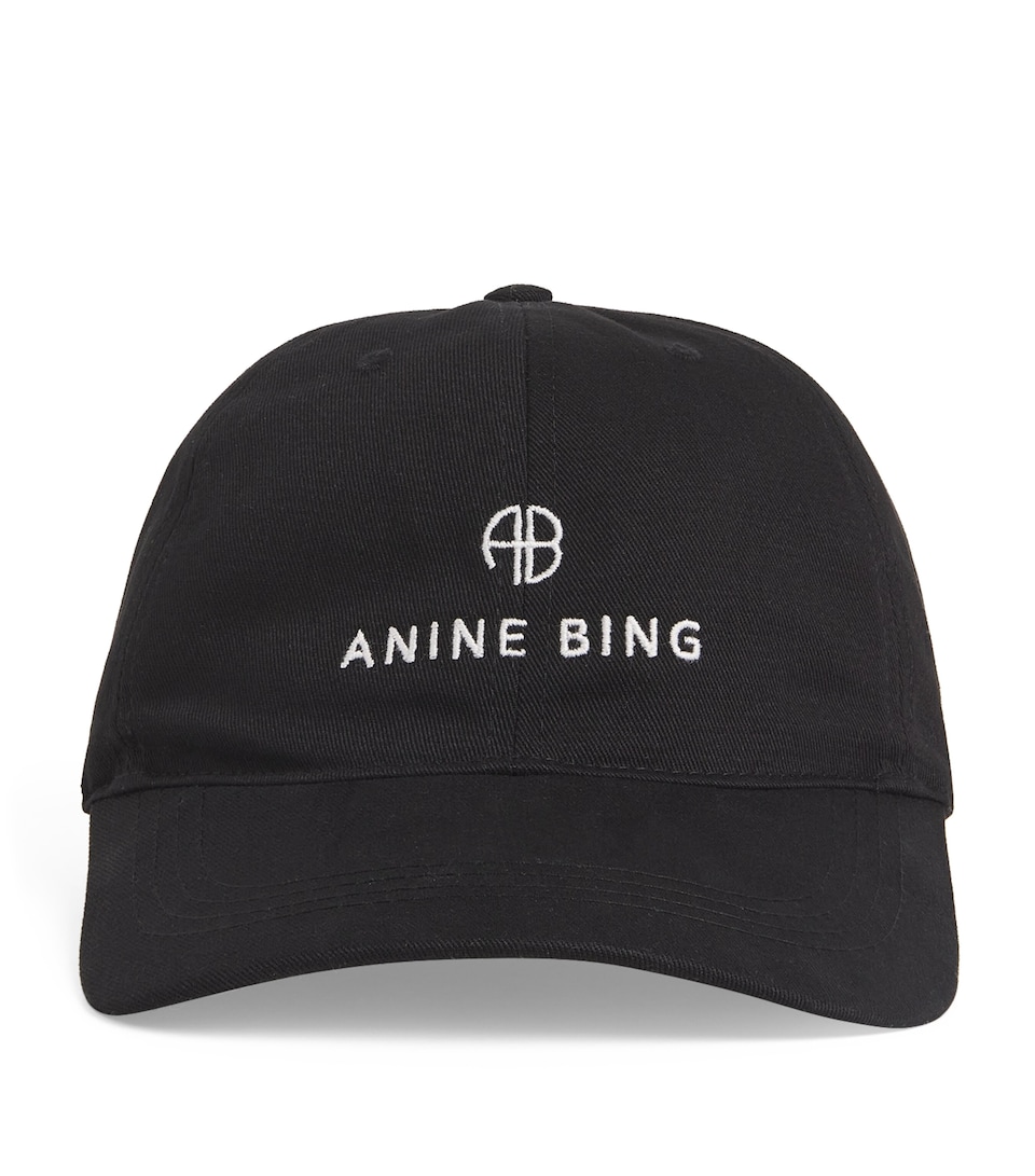ANINE BING Embroidered Jeremy Baseball Cap Black