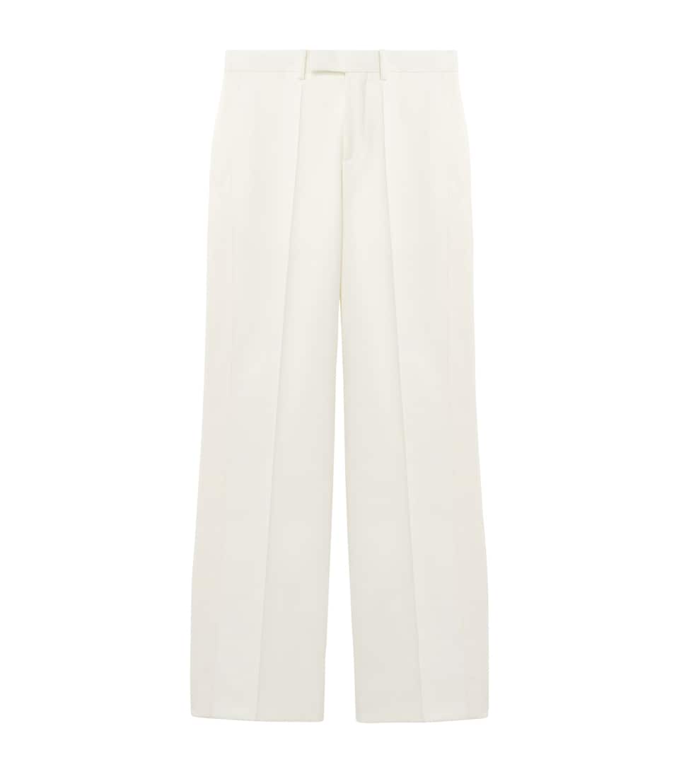 McQueen Mens Wool Wide-Leg Trousers