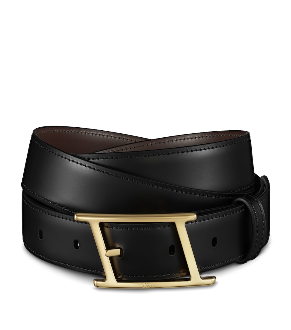 Cartier Leather Tank Asymétrique de Cartier Belt Black