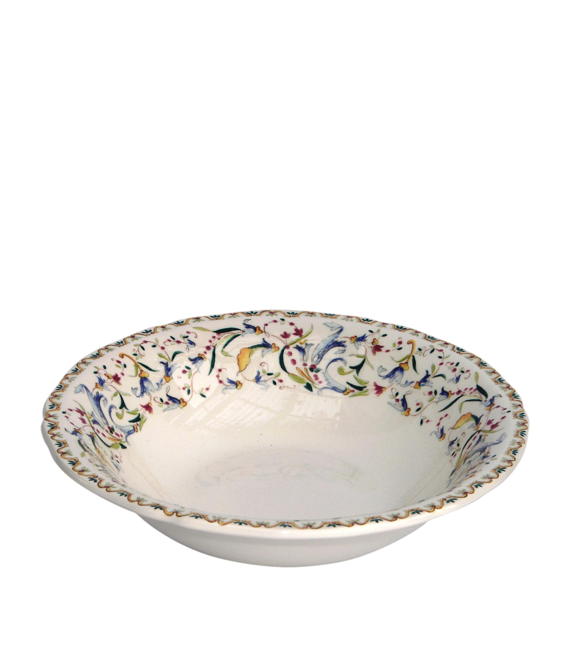 Gien Toscana Cereal Bowls (Set of 4) White, Blue, Yellow