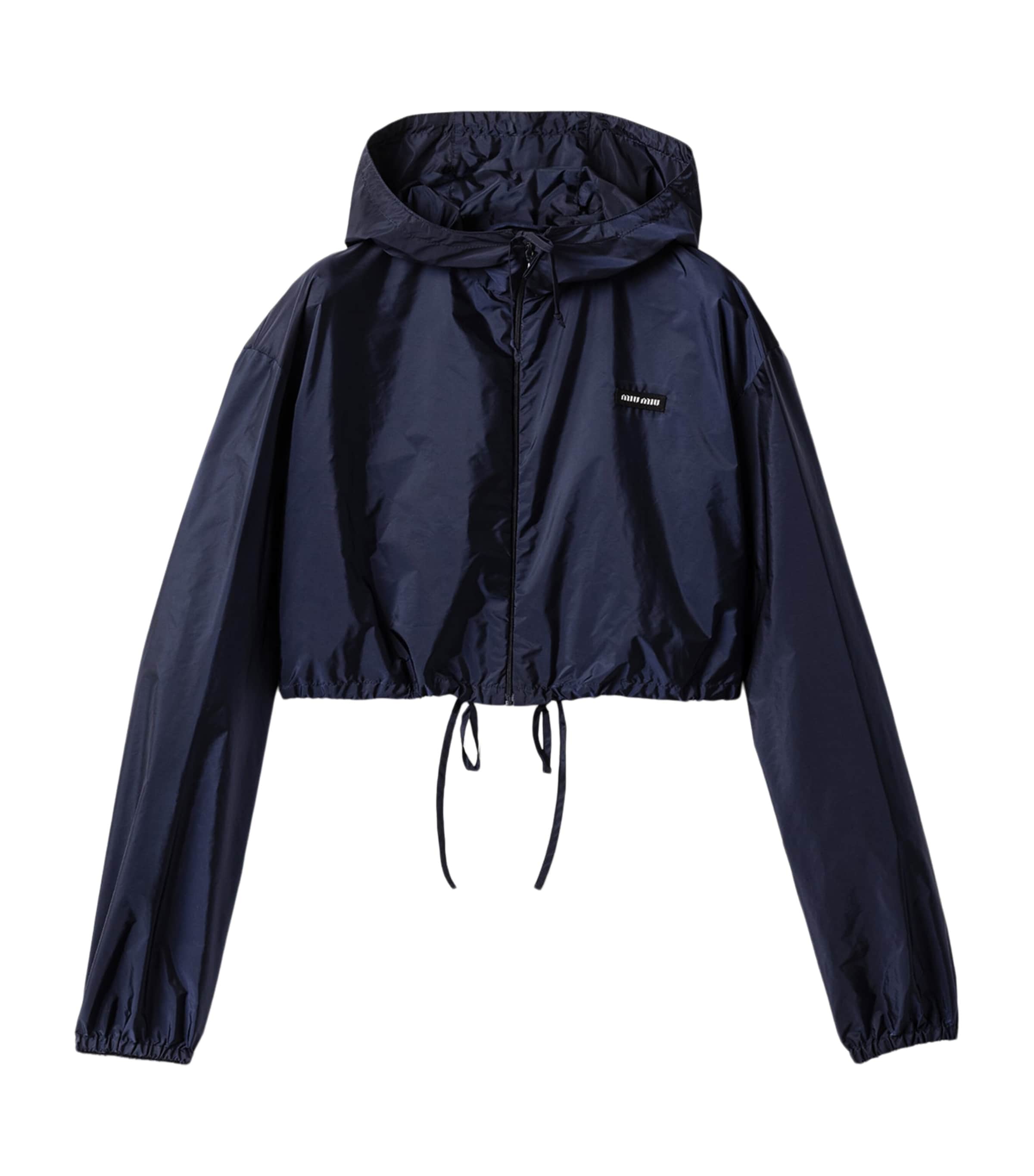 Miu Miu Womens Technical Windbreaker Jacket Light Blue