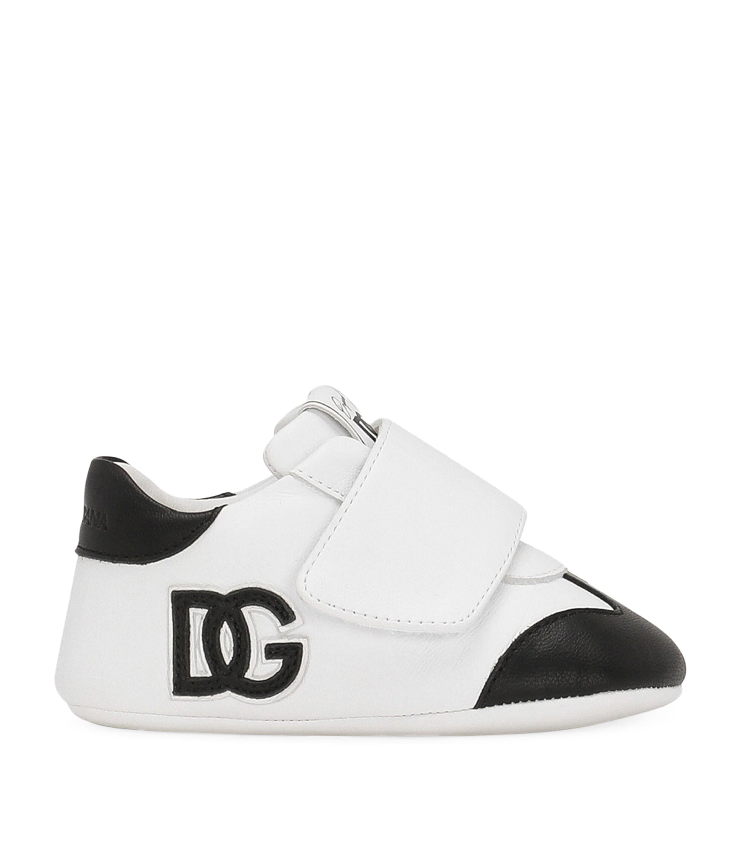 Dolce&Gabbana Kids Leather Logo Low-Top Sneakers White/black