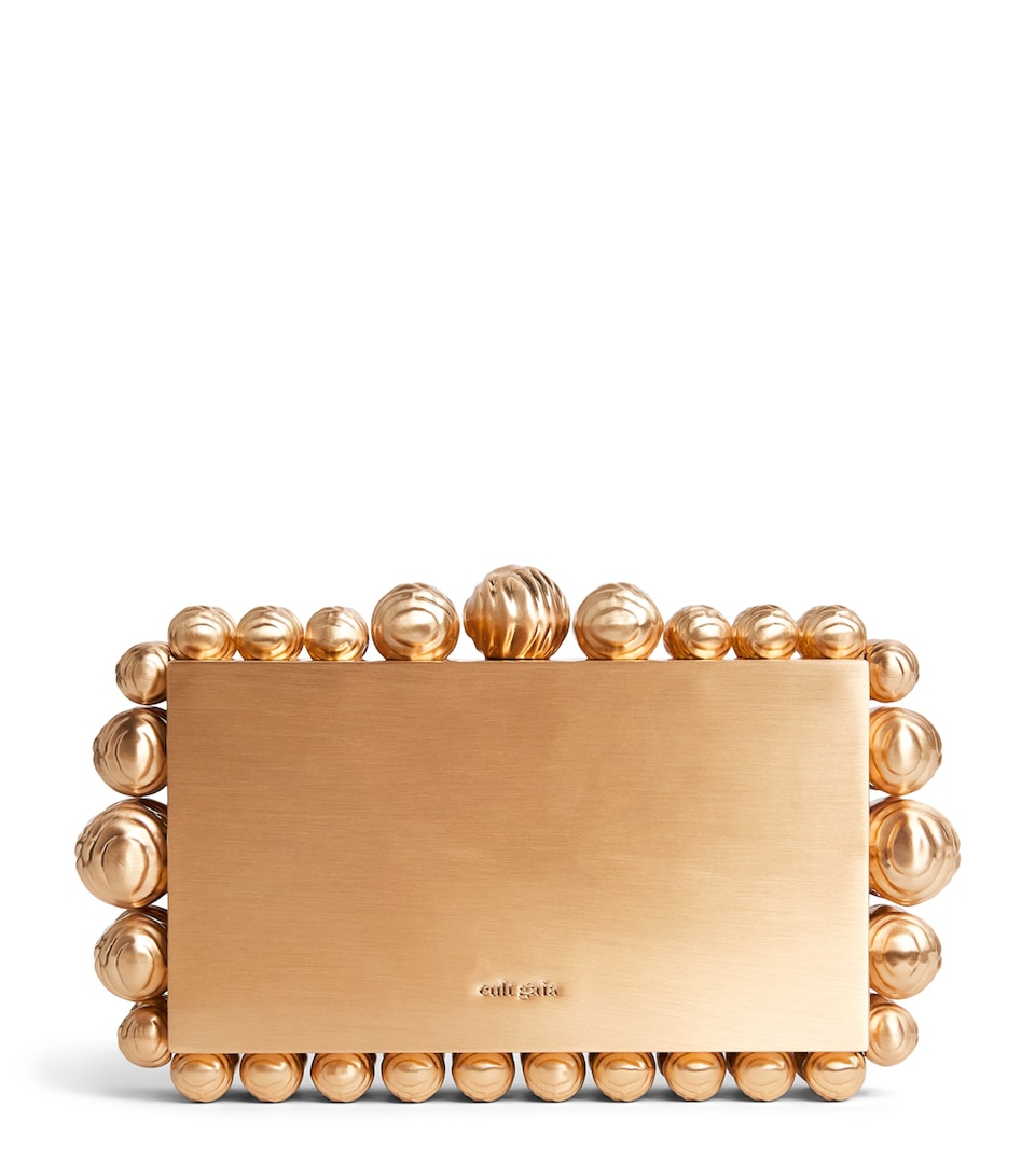 Cult Gaia Beaded Eos Clutch Bag Brushed Brass