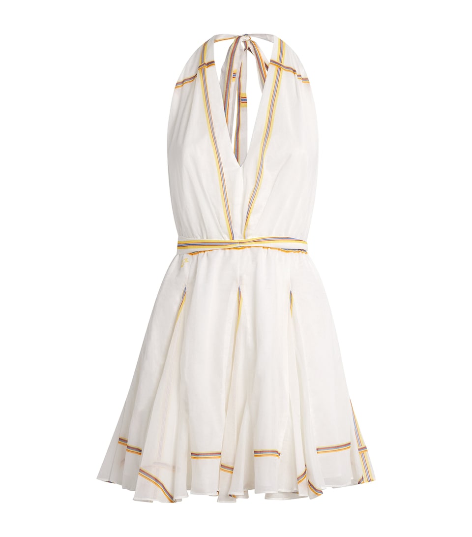 Maje Womens Cotton Halterneck Mini Dress White