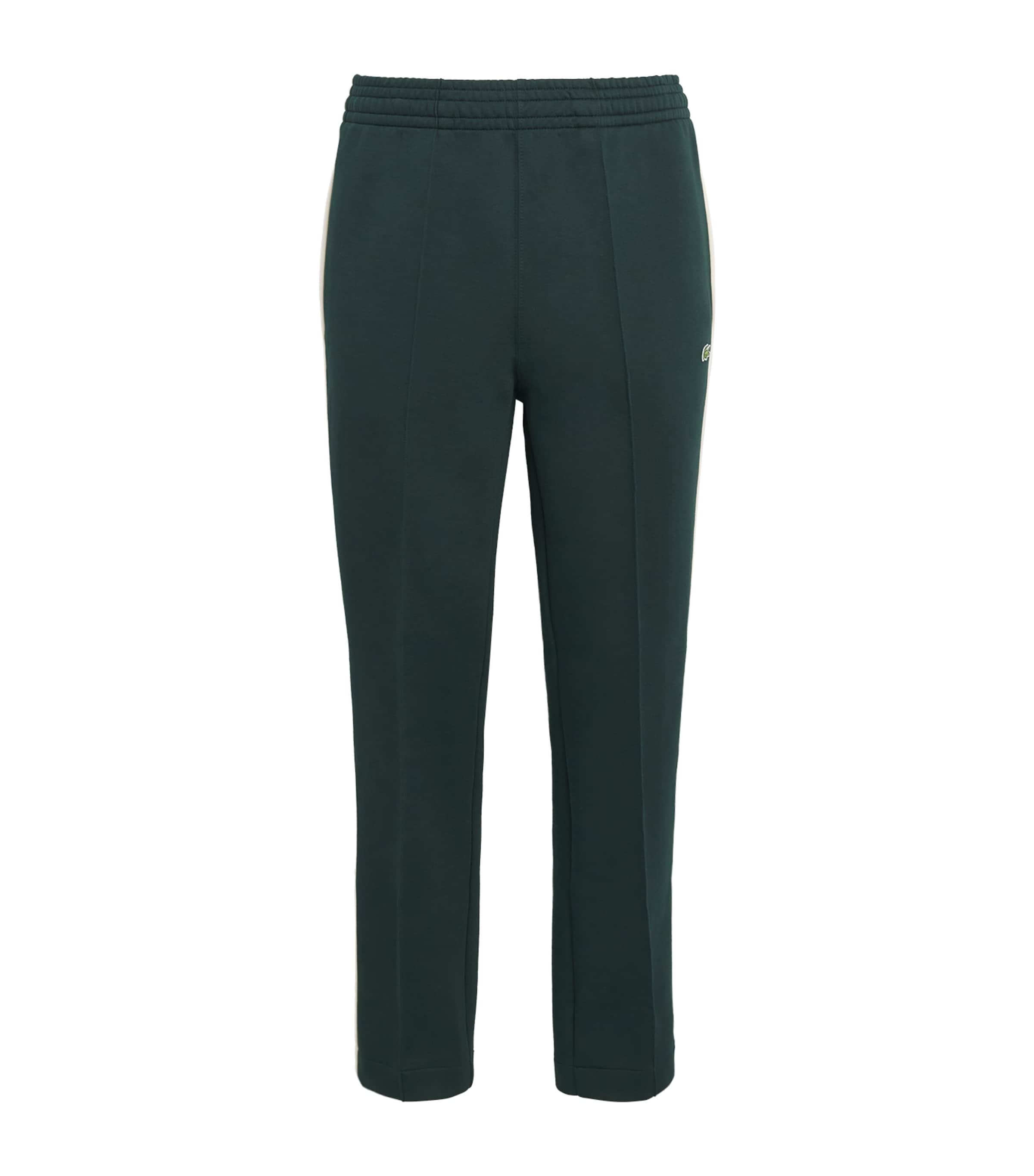 Lacoste Mens Tape-Trim Sweatpants Sinople