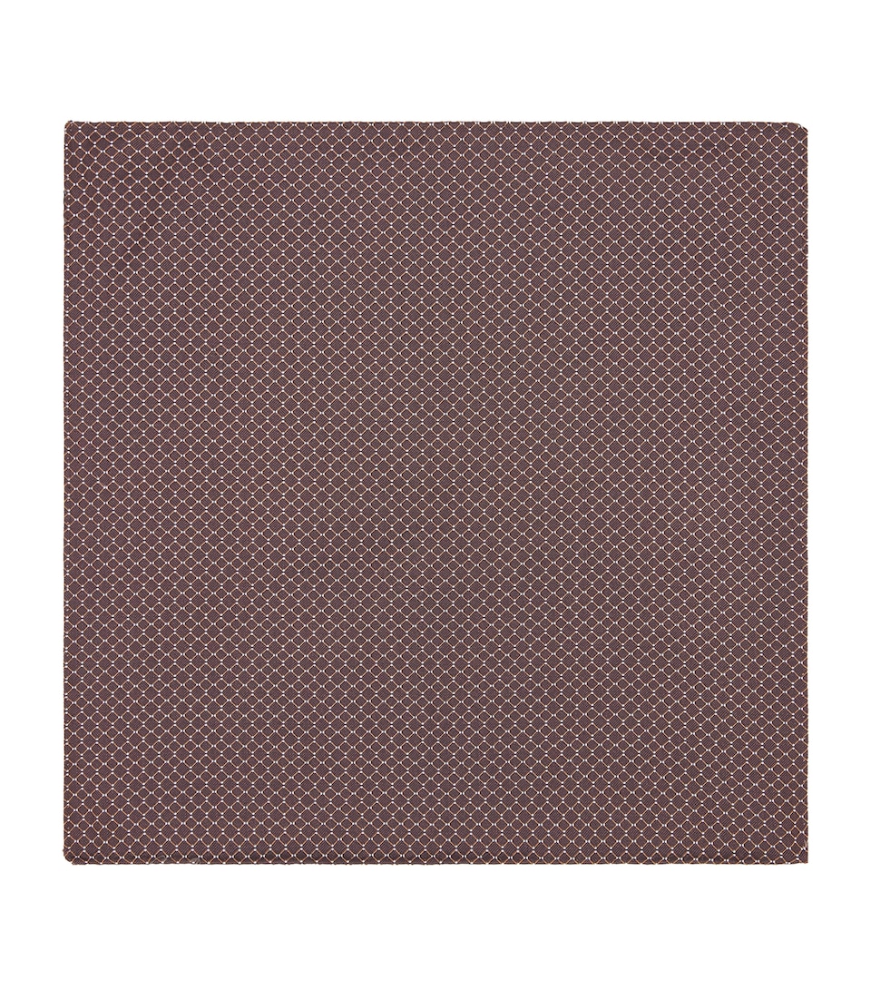 Pal Zileri Silk Jacquard Pocket Square Brown