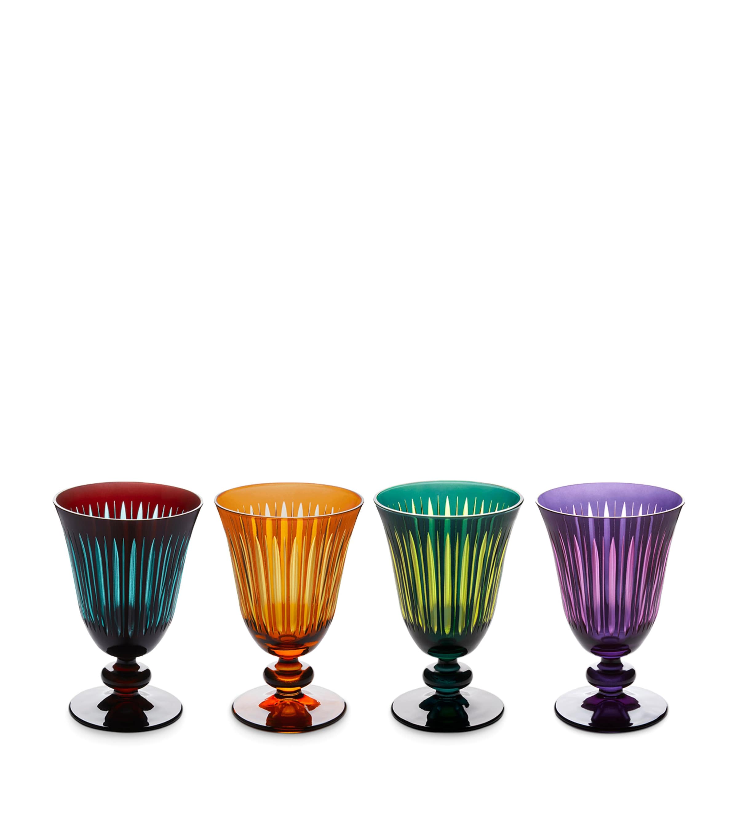 L'Objet Set of 4 Prism Wine Glasses Wine
