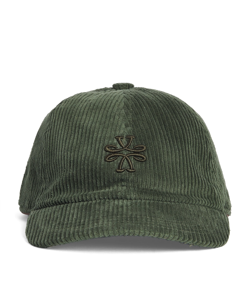 Jacob Cohën Cotton Corduroy Logo Baseball Cap Military Green