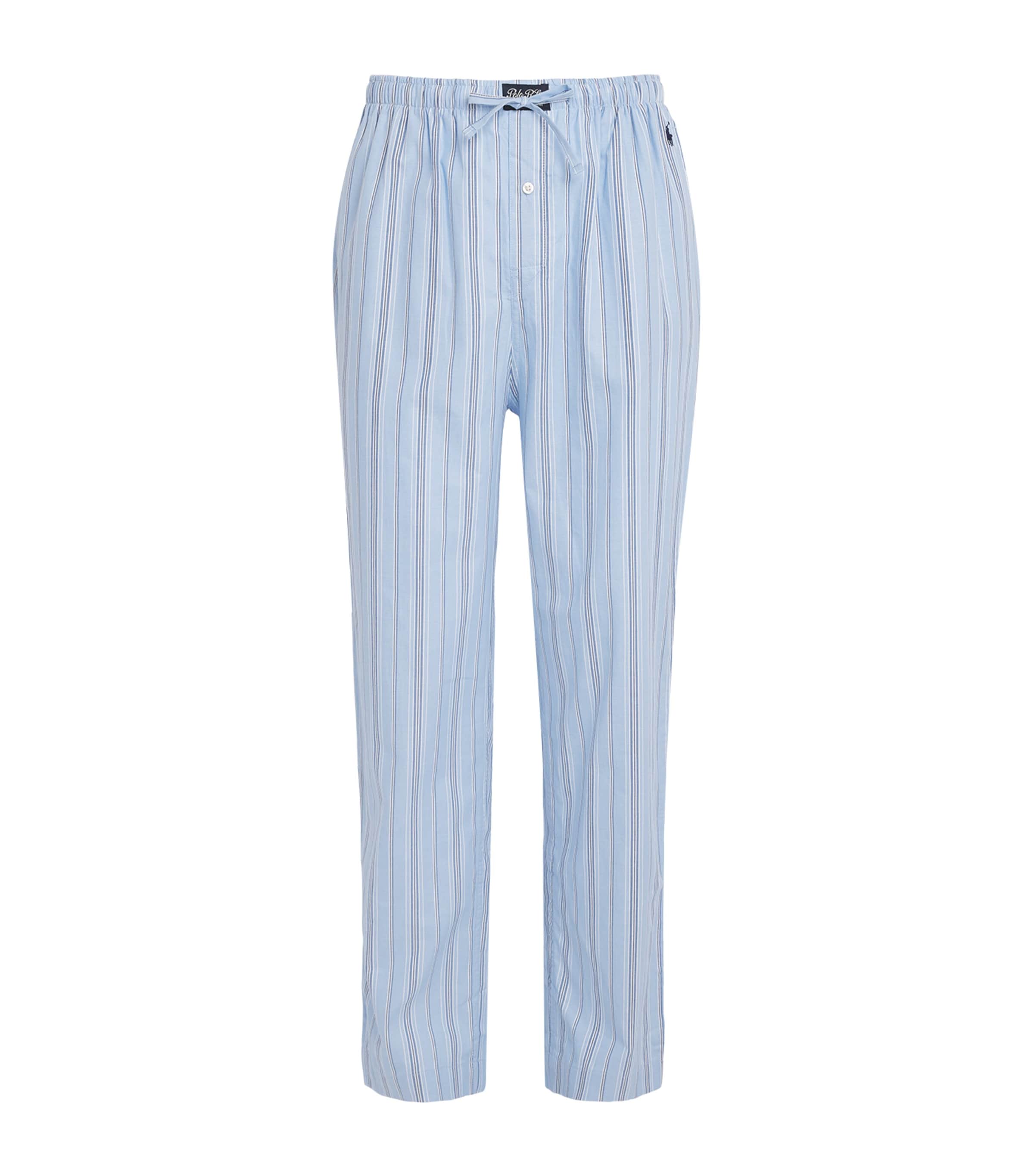 Polo Ralph Lauren Mens Cotton Stripe Polo Pony Pyjama Trousers Blue Wht Mlti Strp