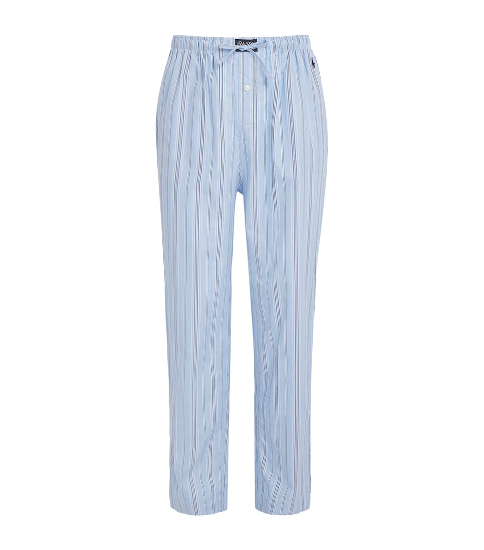 Polo Ralph Lauren Mens Cotton Stripe Polo Pony Pyjama Trousers Blue Wht Mlti Strp