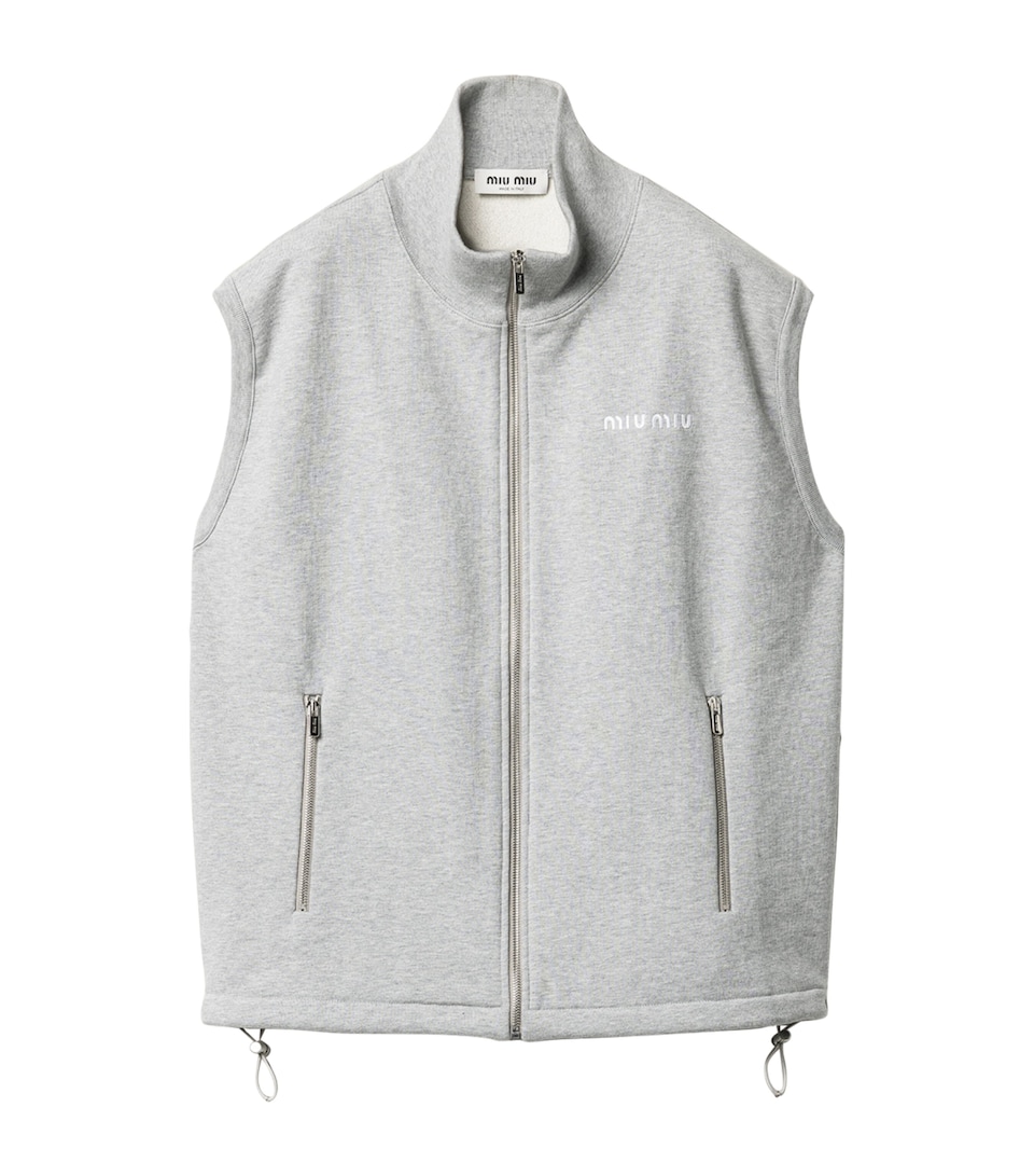 Miu Miu Womens Cotton Fleece Gilet