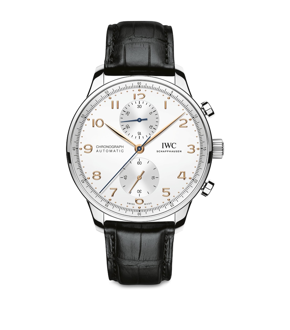 IWC Schaffhausen Stainless Steel Portugieser Chronograph Watch 41mm Silver