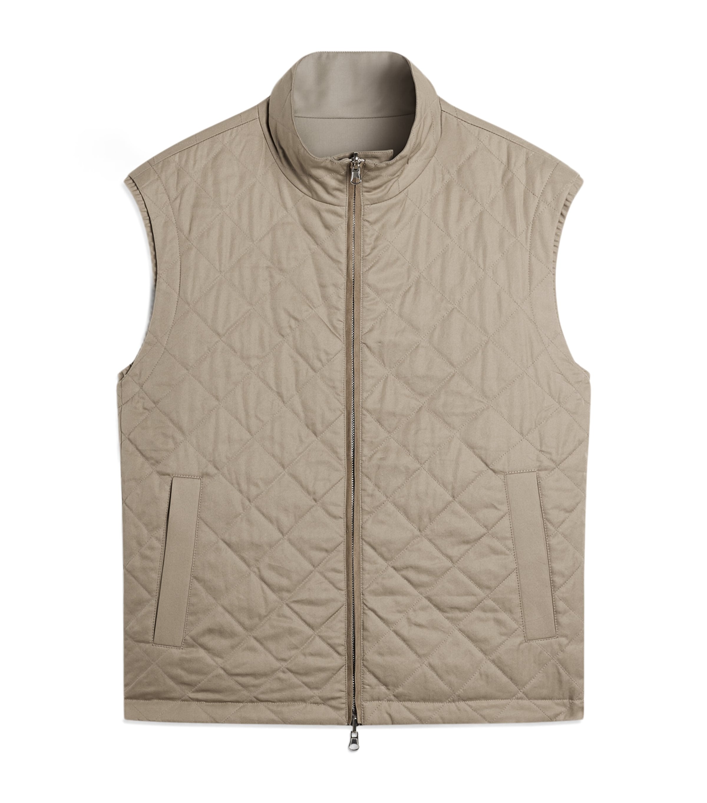 Dunhill Mens Cashmere-Mulberry Silk Reversible Gilet