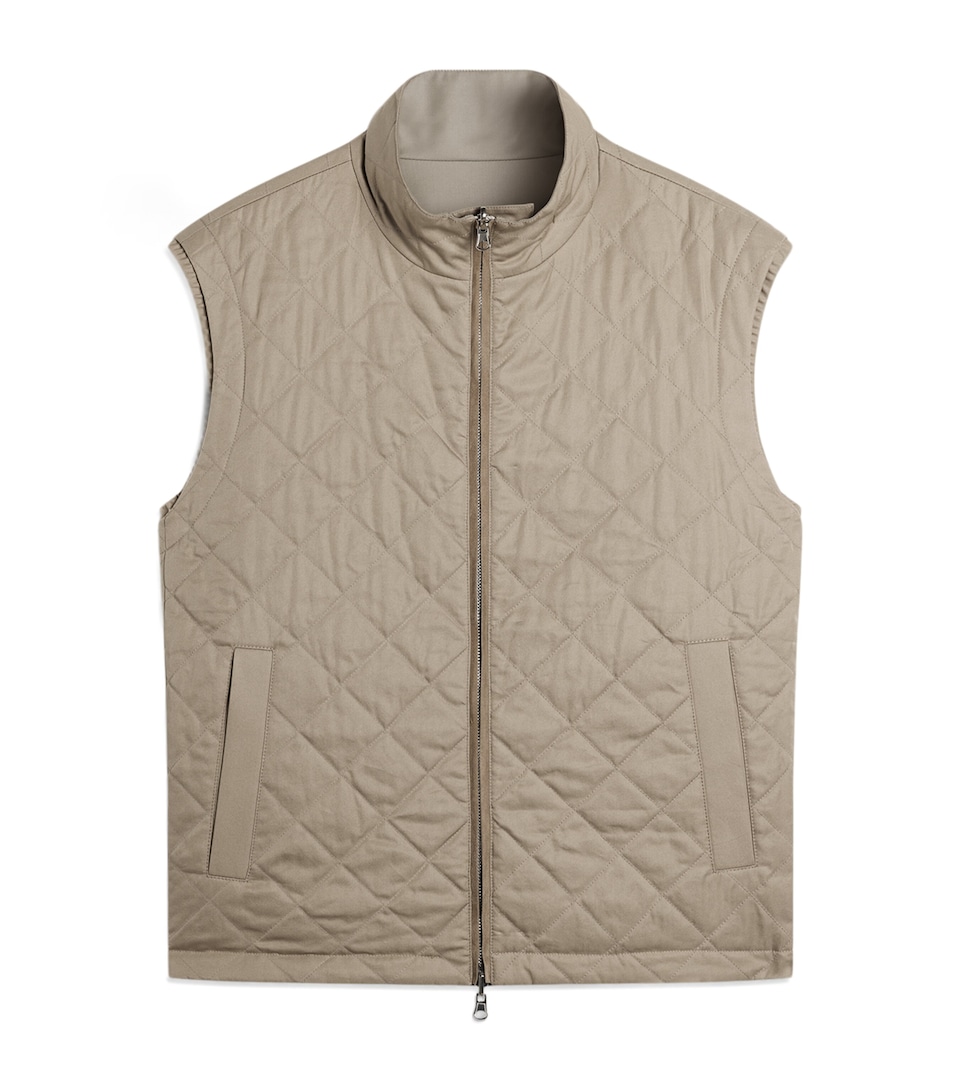 Dunhill Mens Cashmere-Mulberry Silk Reversible Gilet