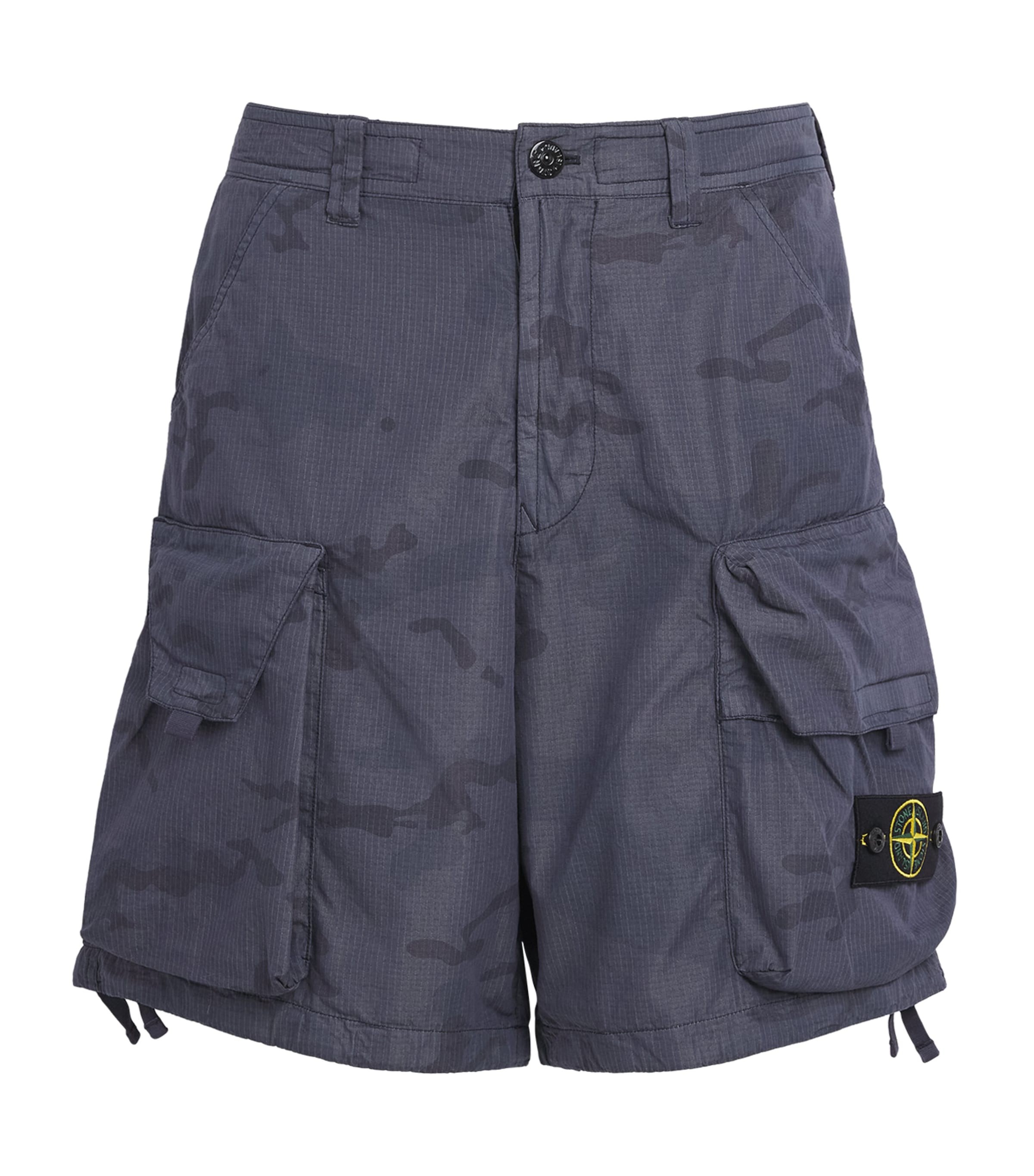 Stone Island Mens Ripstop Faded Camo Cargo Shorts