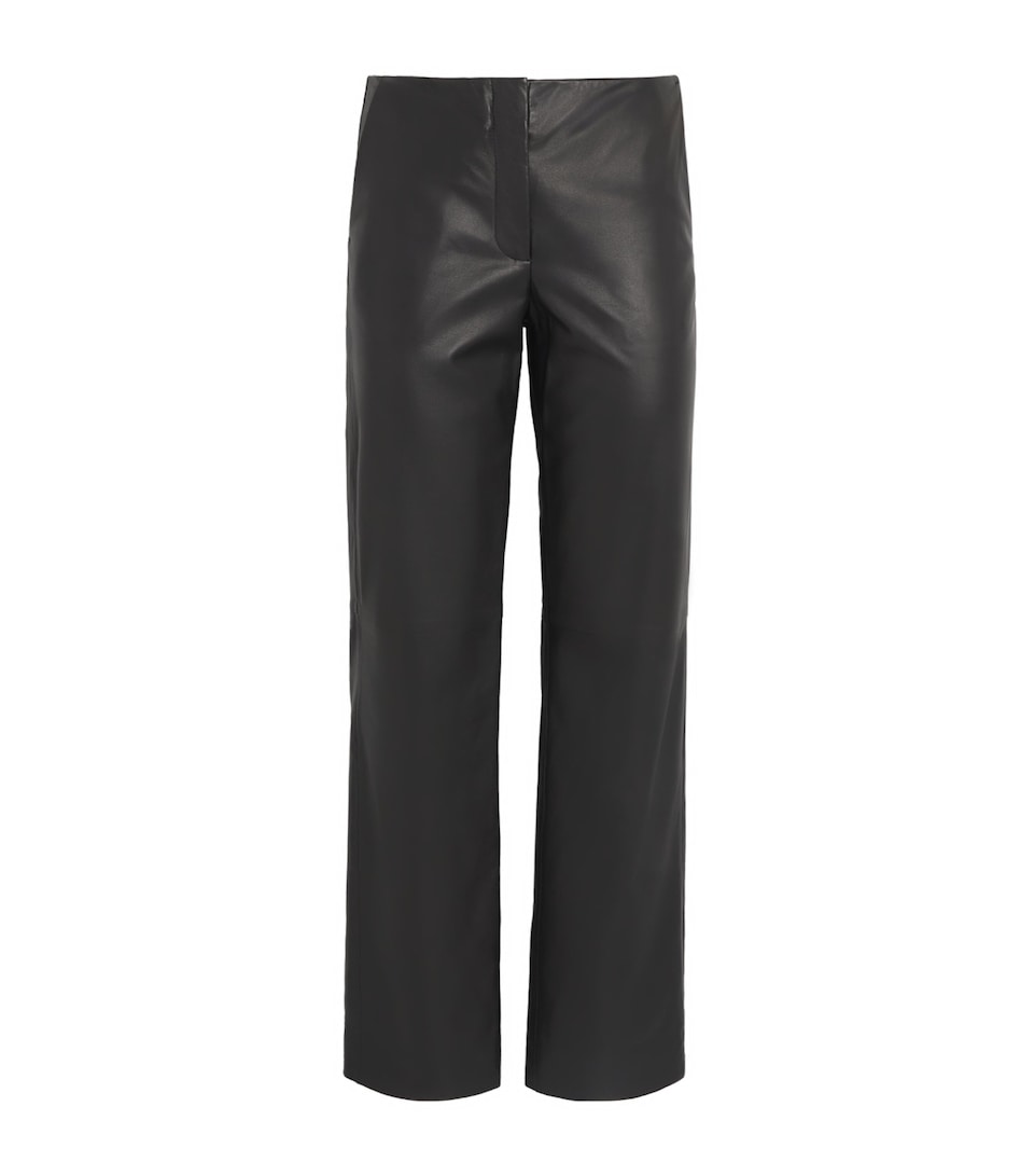 Toteme Womens Leather Easy Trousers Black