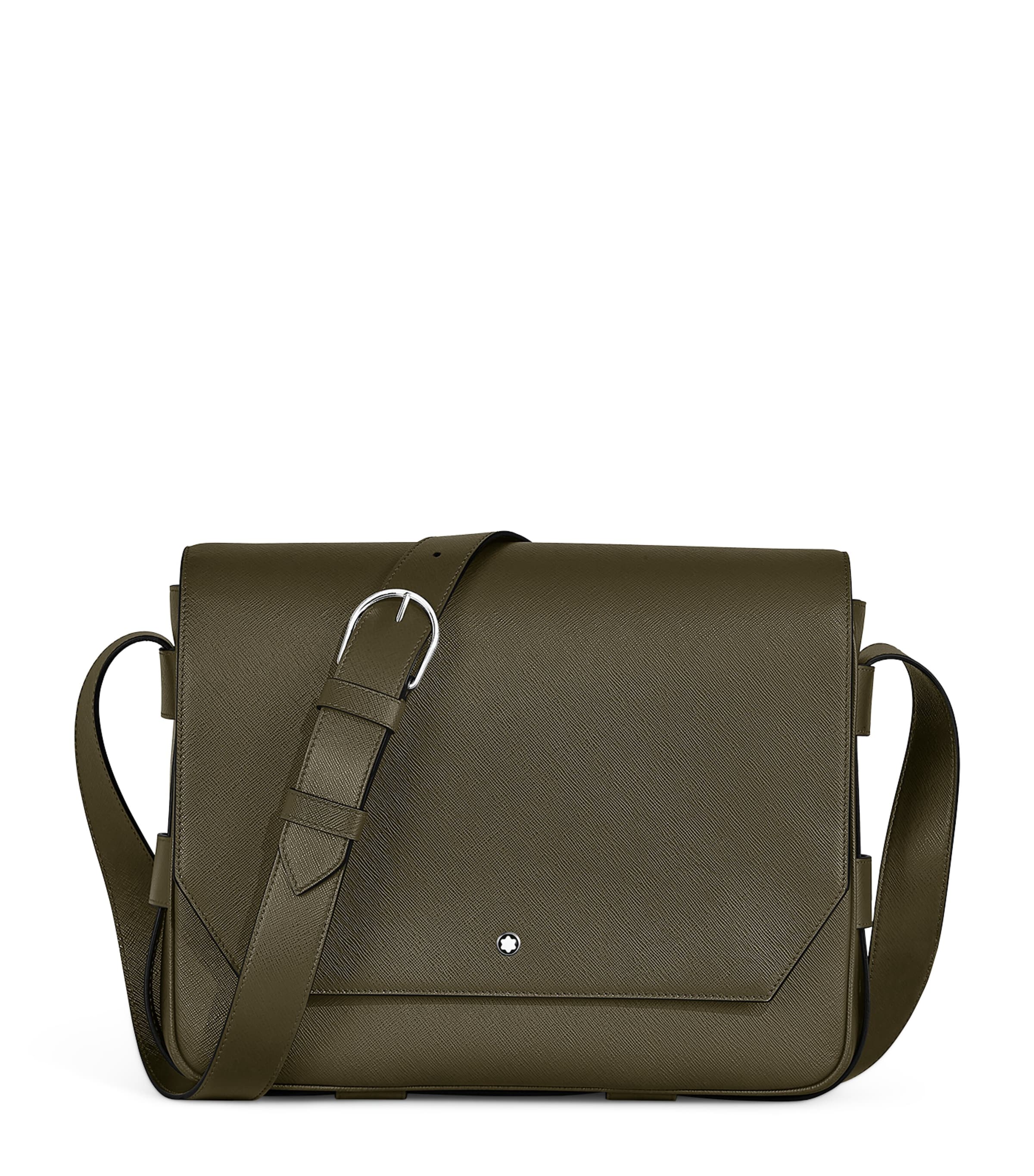 Montblanc Leather Sartorial Belt Messenger Bag Khaki