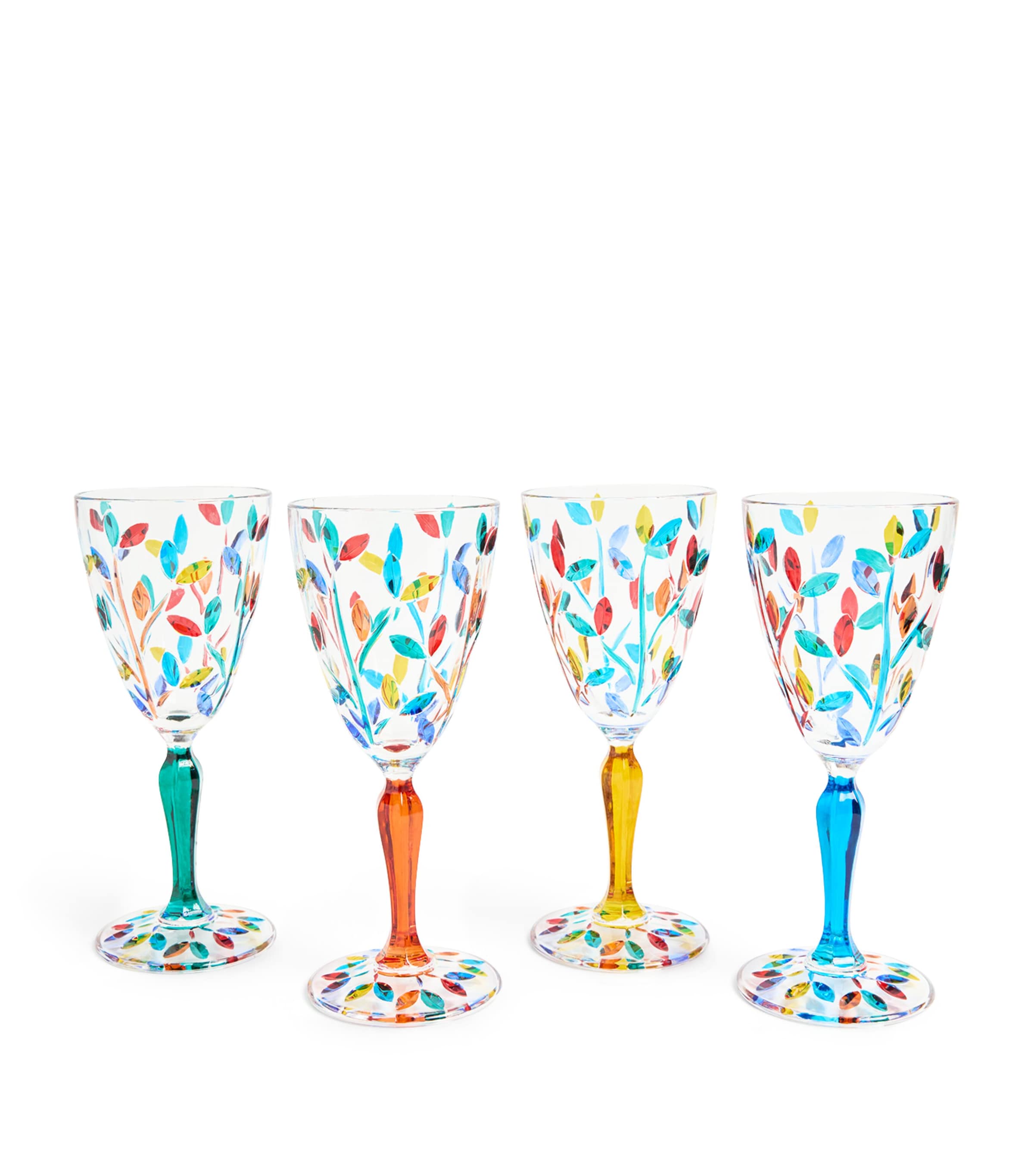 Les-Ottomans Crystal Wine Glasses (Set of 4) Multi Colour