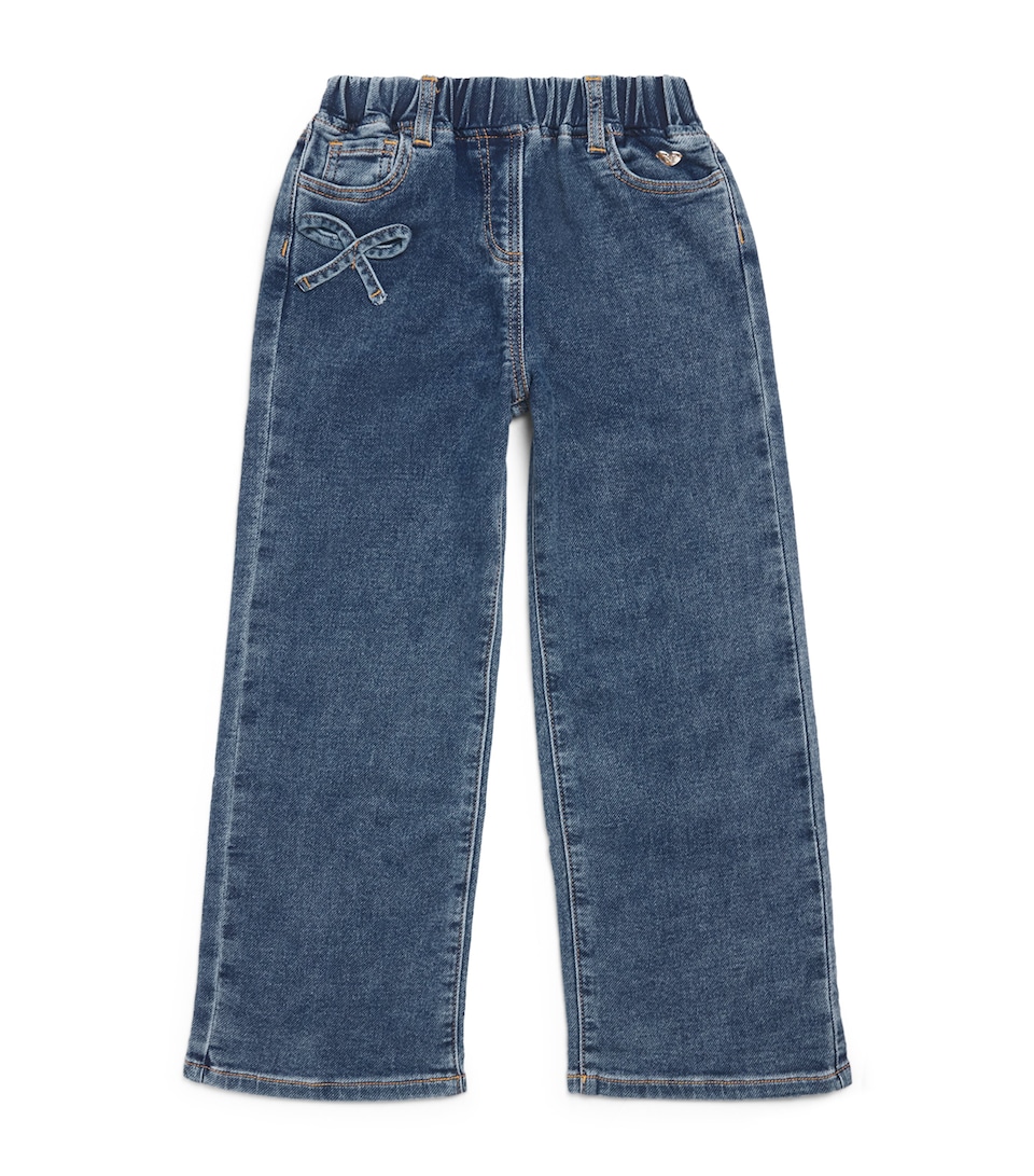 Monnalisa Bow Jeans (6-24 Months) Blu Stone Denim