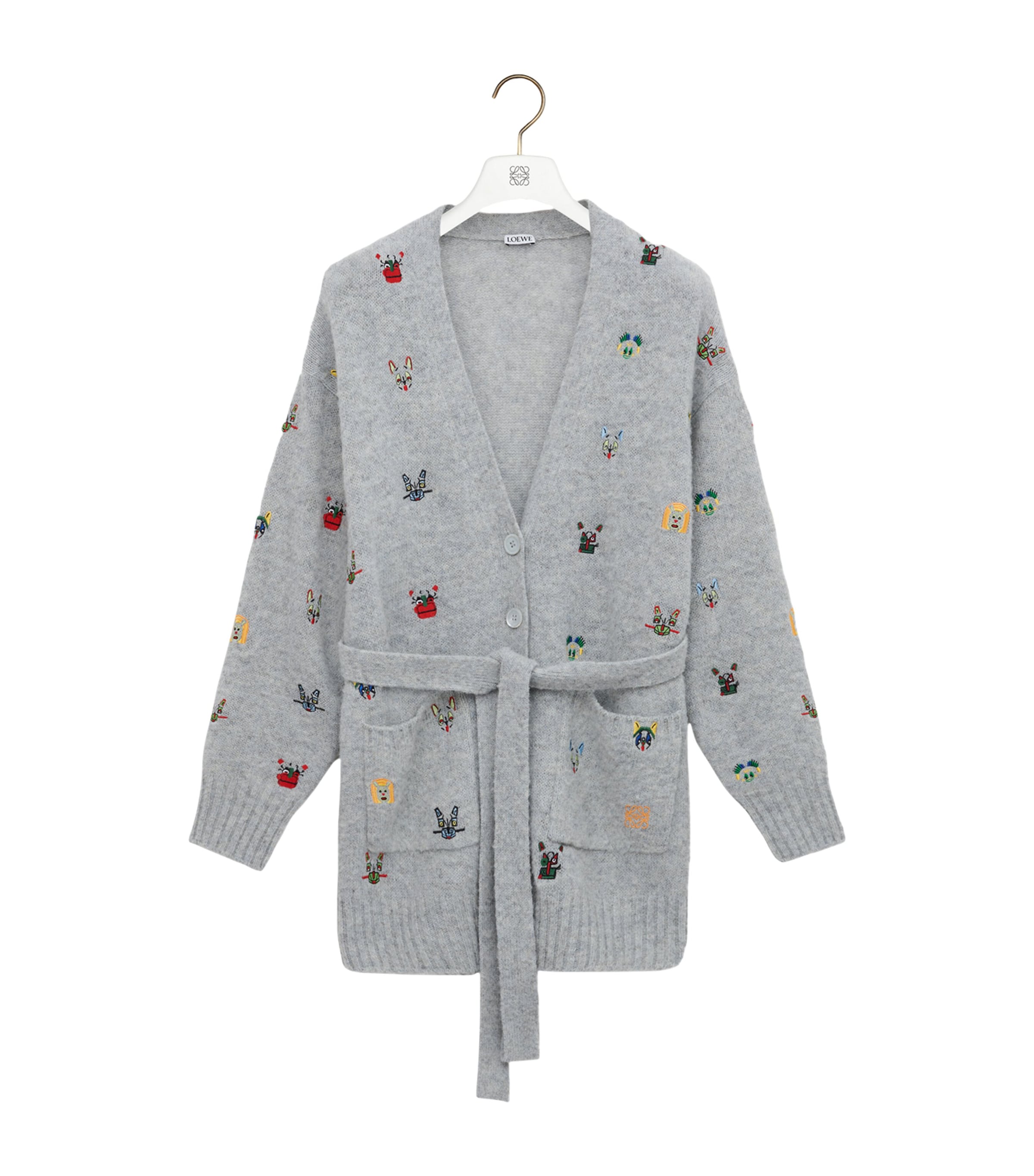 x Louis Wain Wool-Blend Belted Cardigan
