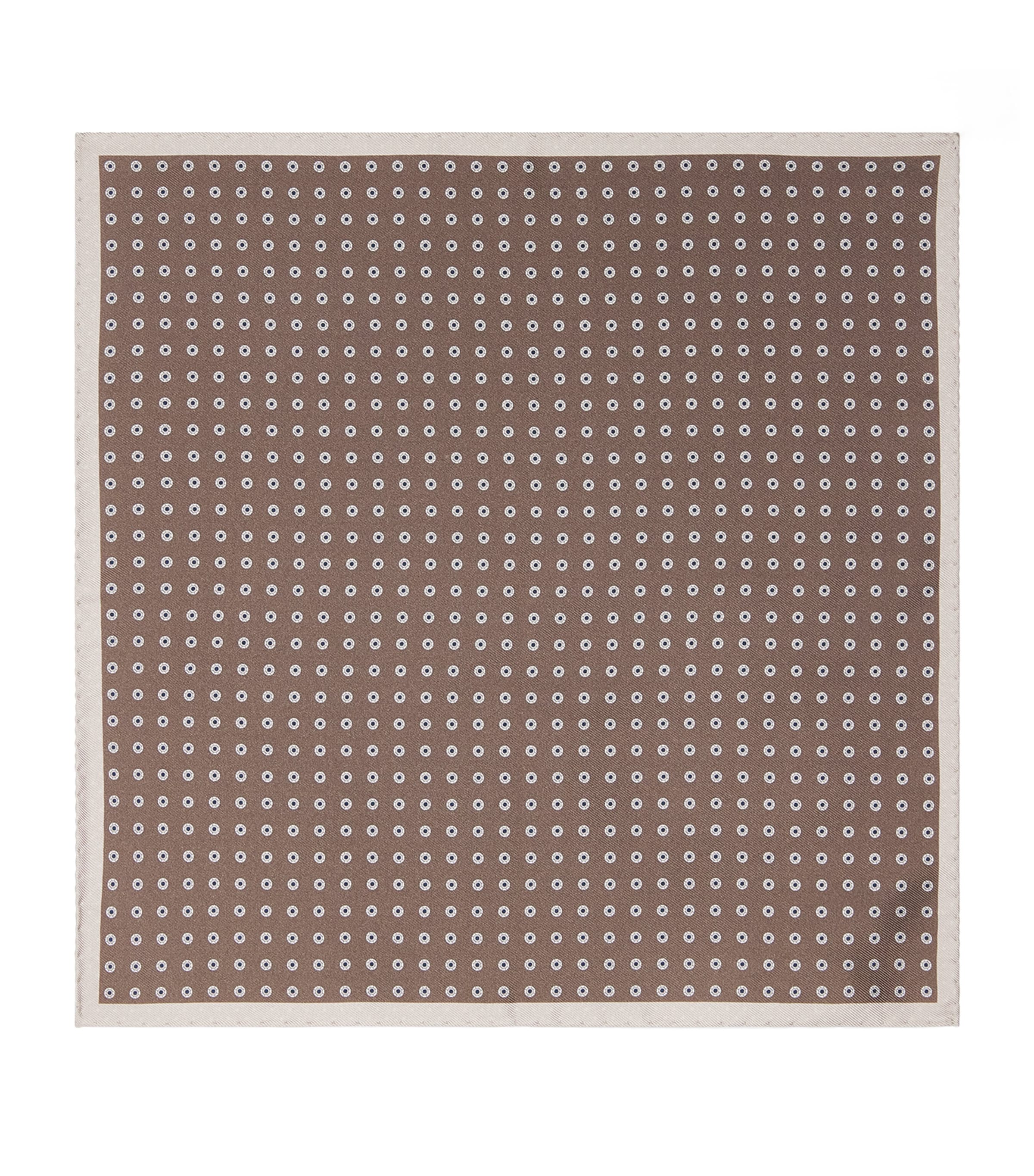 Canali Silk Medallion Print Pocket Square