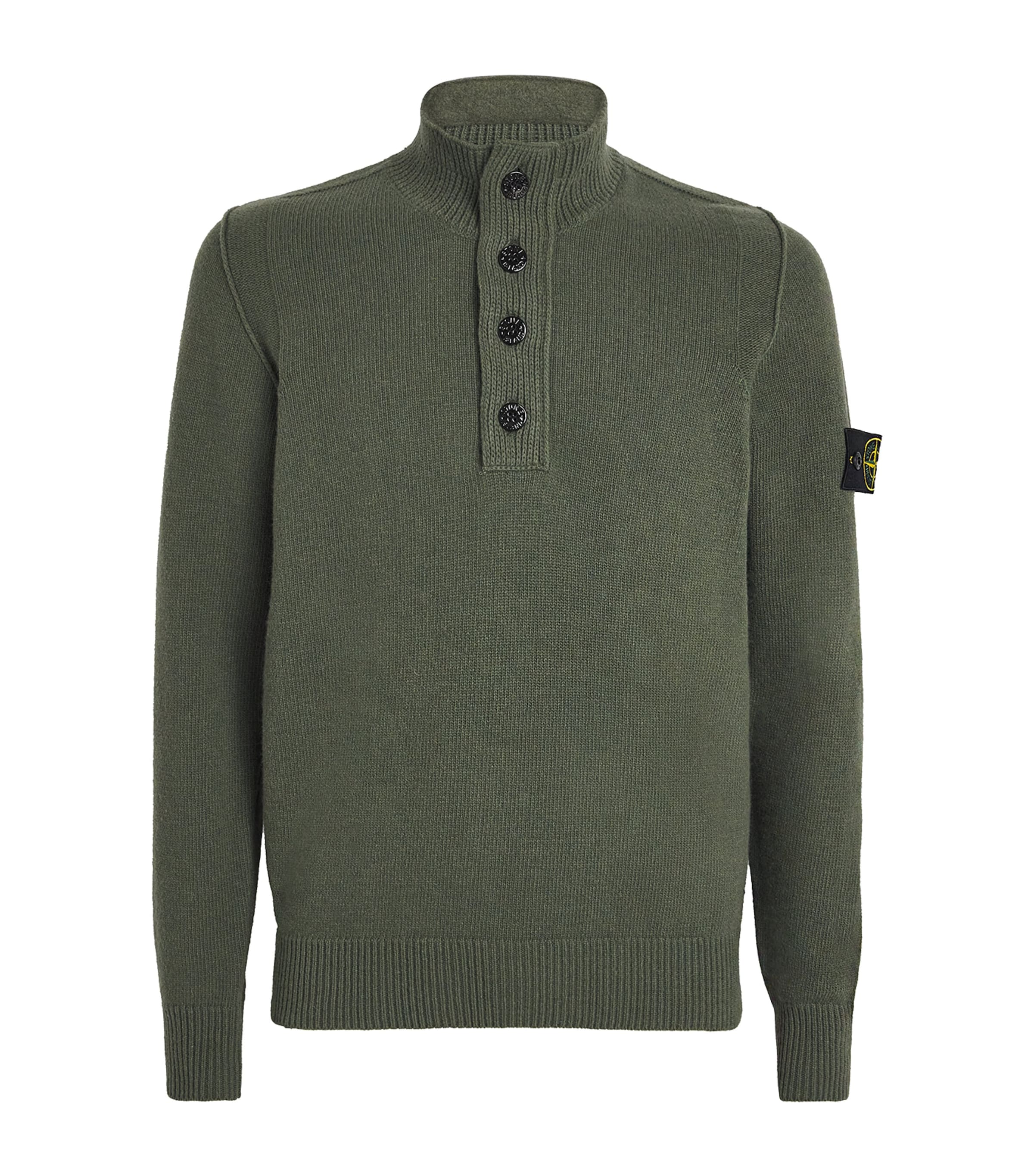 Lambswool-Blend Buttoned Sweater