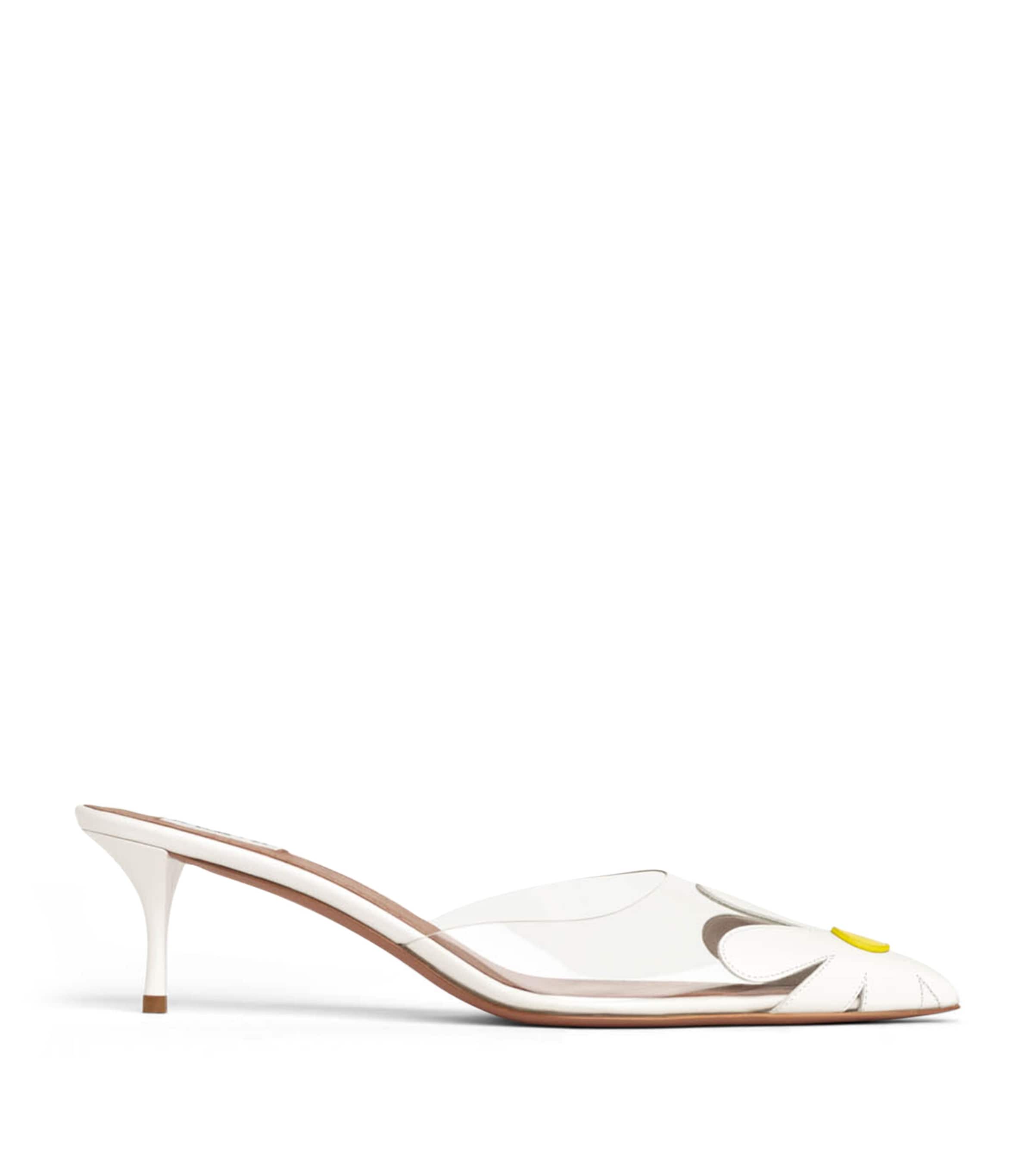 Alaïa PVC-Leather Bloom Mules 55 White