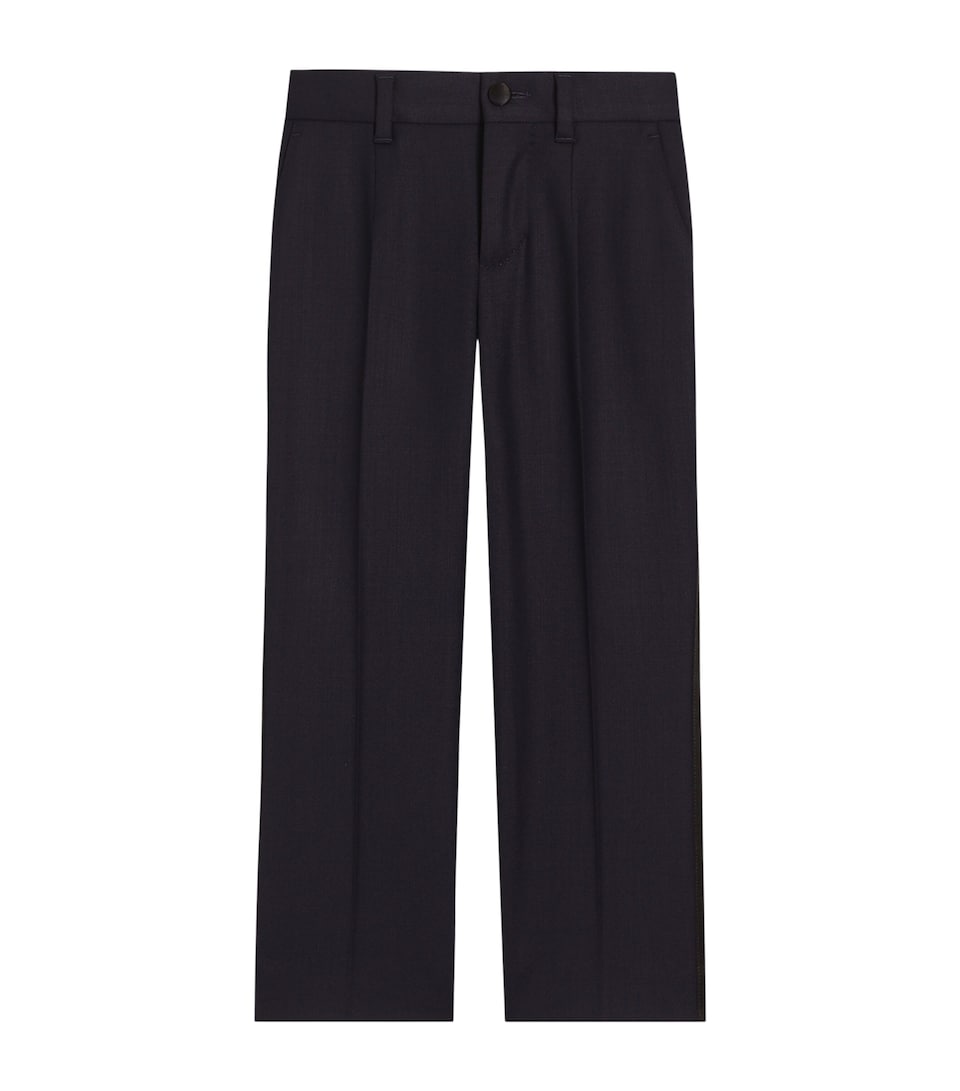 Dolce&Gabbana Kids Stretch-Wool Straight Trousers (8-14 Years) Dark Blue