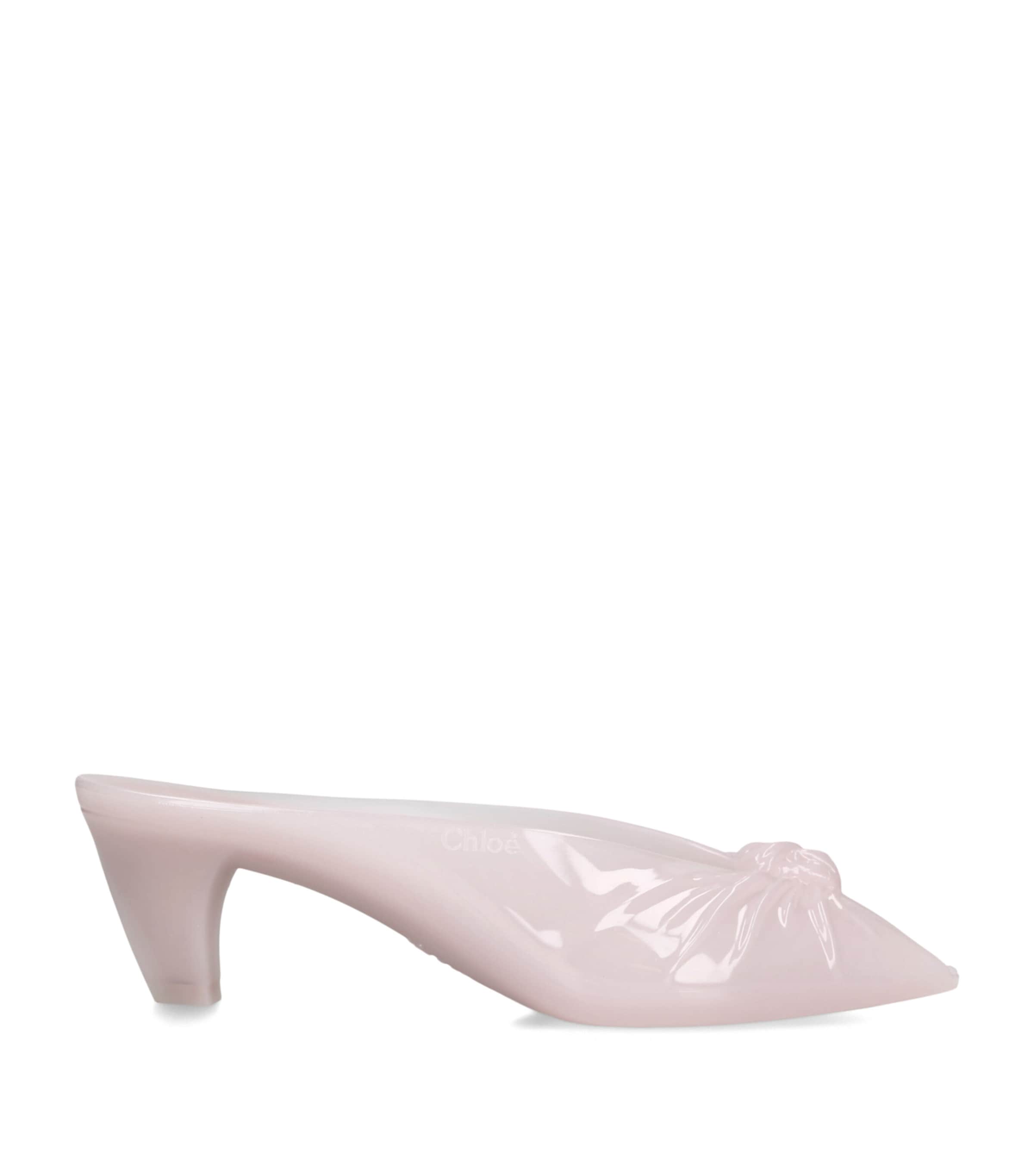 Chloé Jelly Heeled Mules 30 Pale Pink