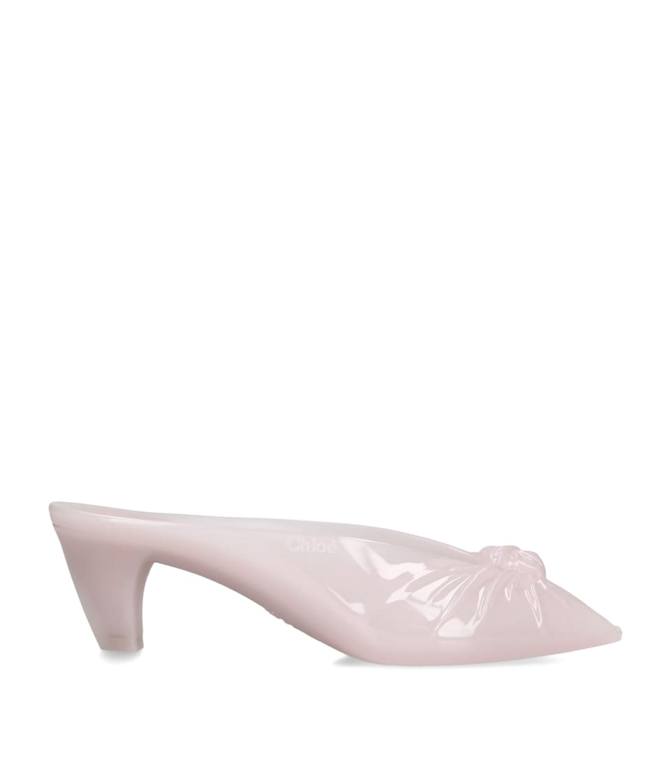 Chloé Jelly Heeled Mules 30 Pale Pink