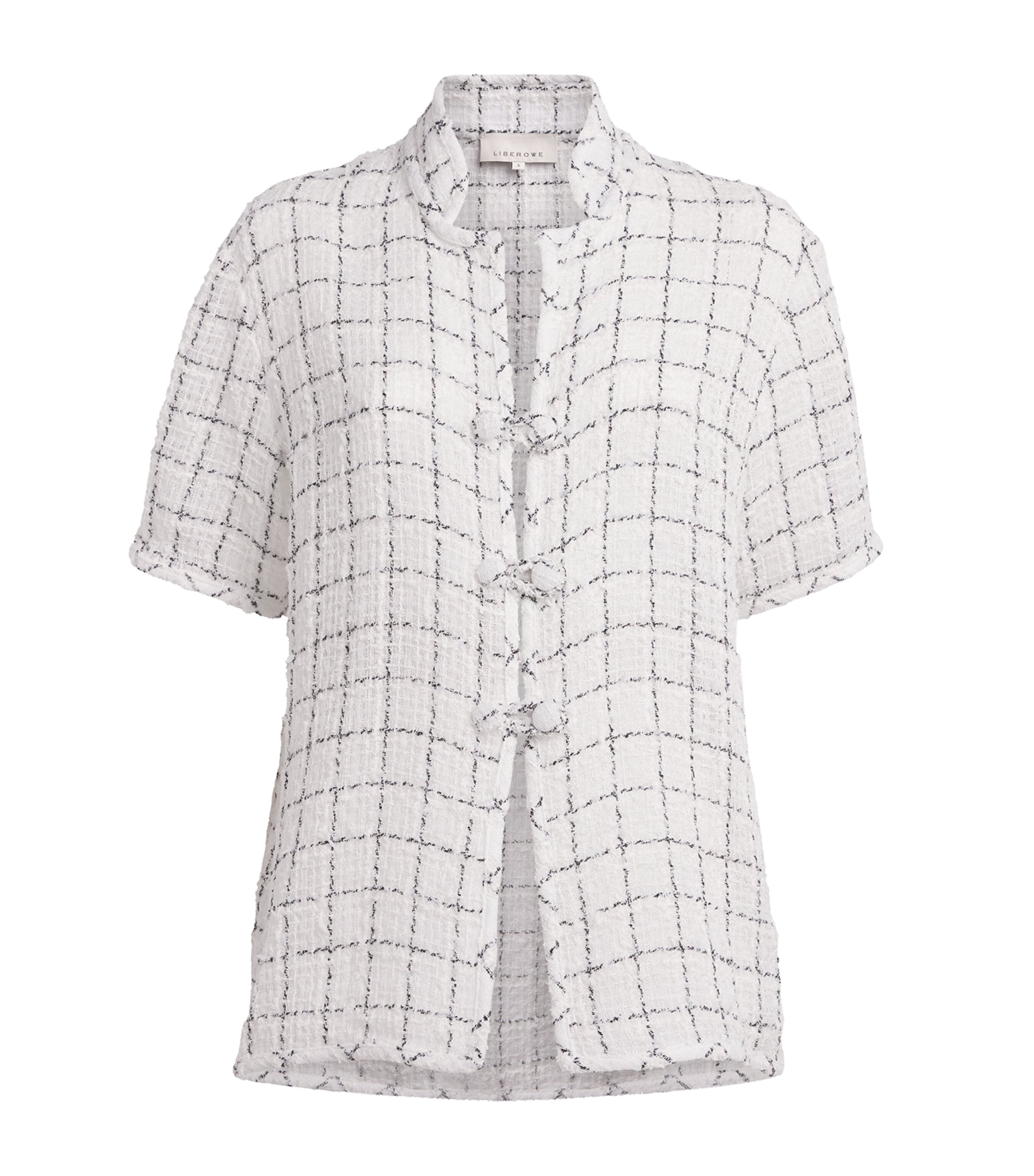 Liberowe Womens Cotton-Blend Tweed Hetty Shirt White