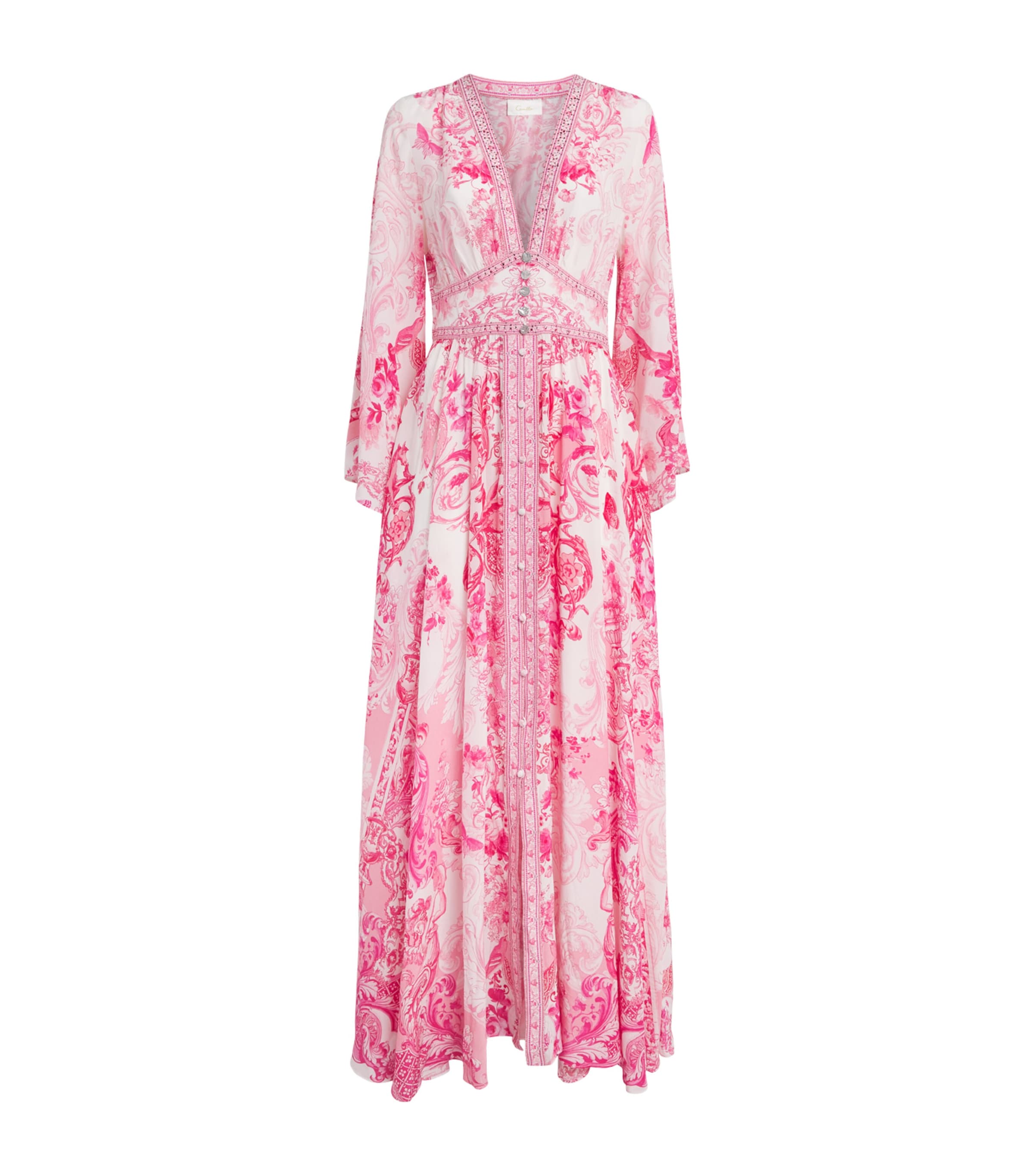 Camilla Womens Silk Printed Maxi Dress Livin La Vida Rosa