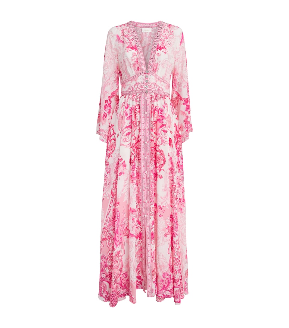 Camilla Womens Silk Printed Maxi Dress Livin La Vida Rosa