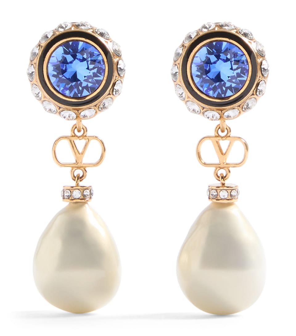 Valentino Garavani Crystal VLogo Signature Earrings Anp