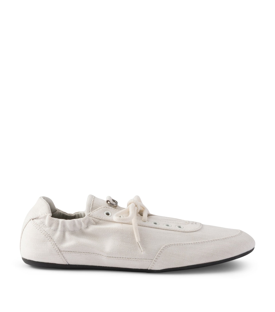 Prada Denim Collapse Sneakers White