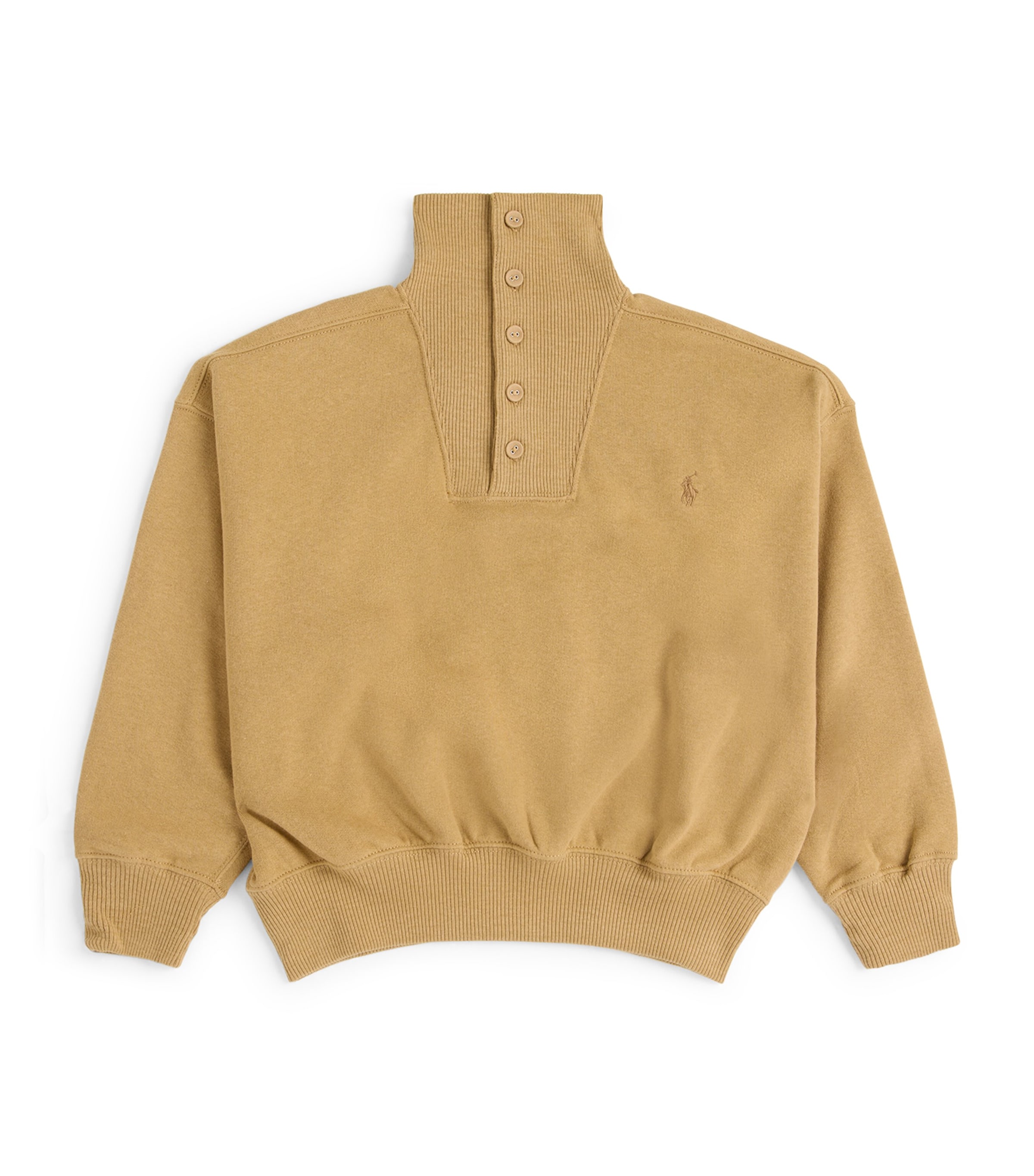 Ralph Lauren Kids Quarter-Button Sweatshirt (7-14 Years) Camel
