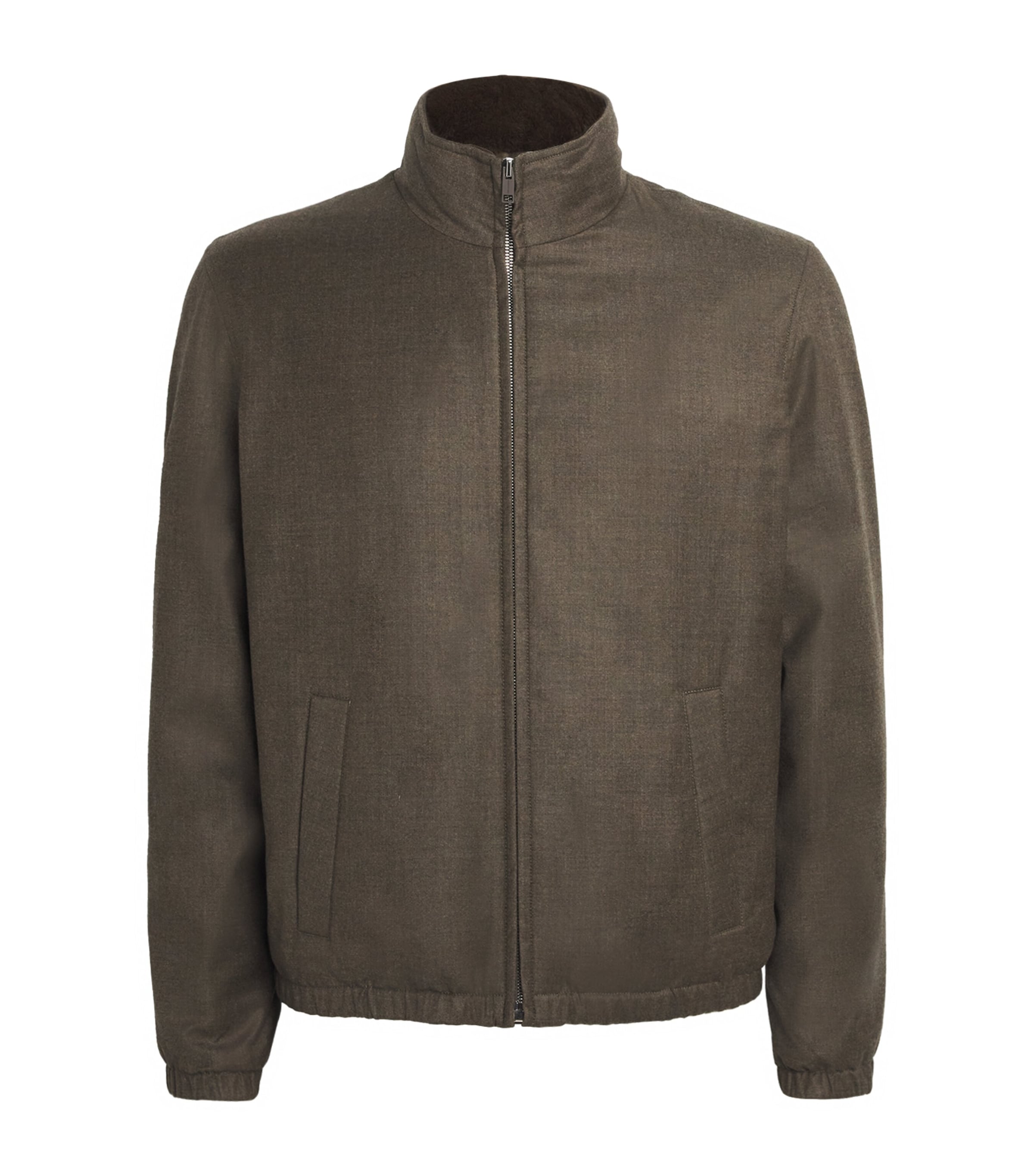 Down Wool-Silk Storm System Mink-Trim Jacket