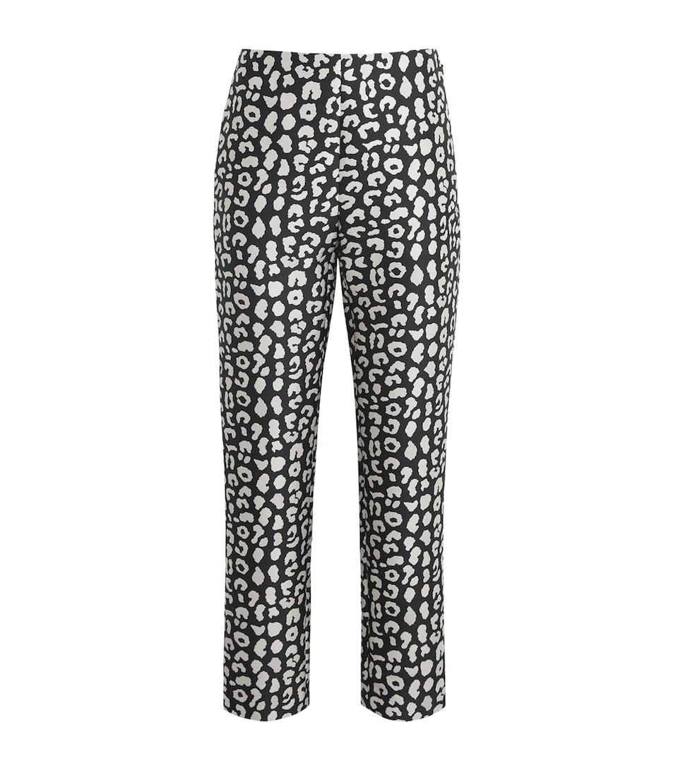 Carolina Herrera Womens Leopard Jacquard Cigarette Trousers Black/ivory