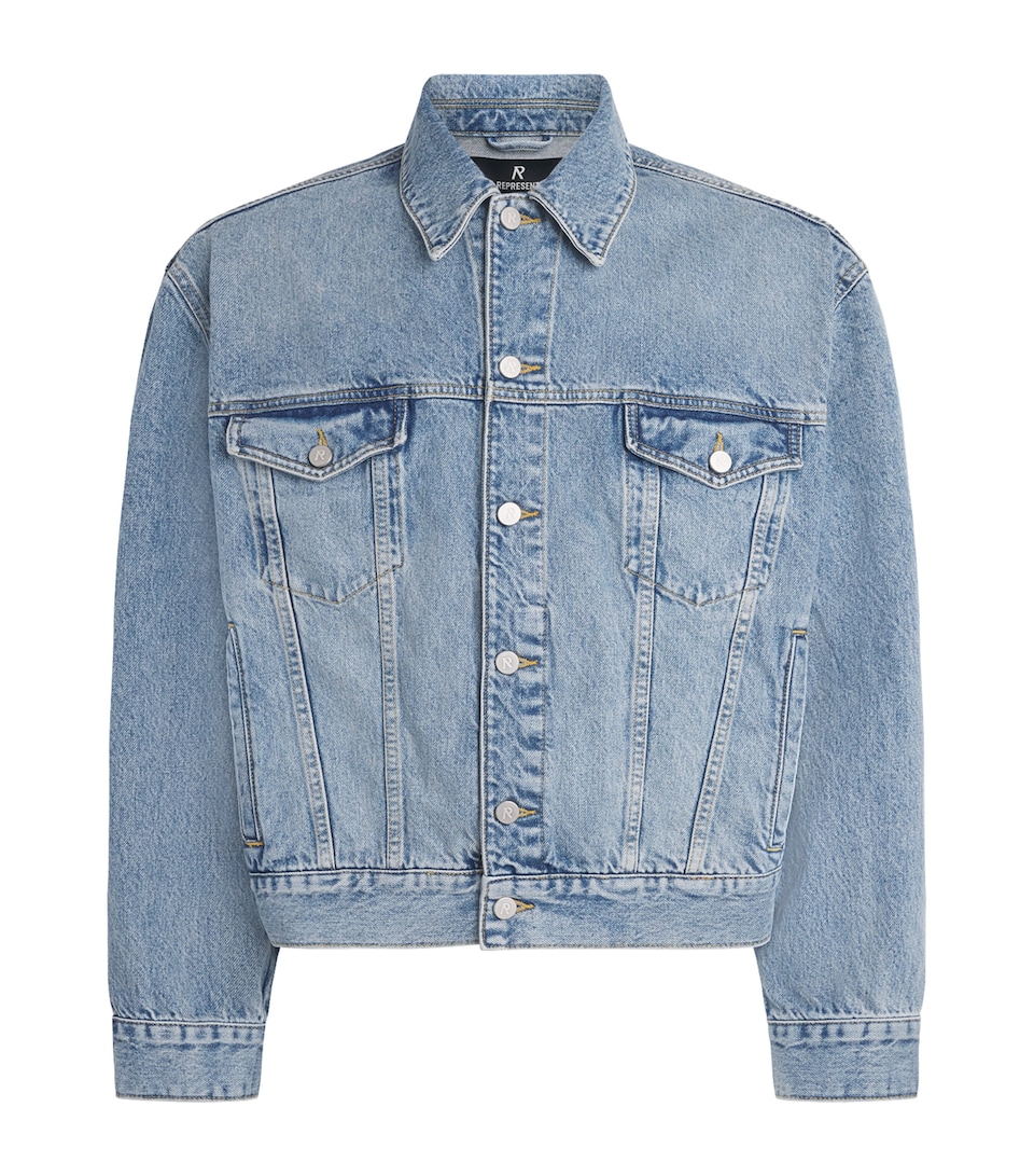 Represent Mens Denim Trucker Jacket Authentic Blue