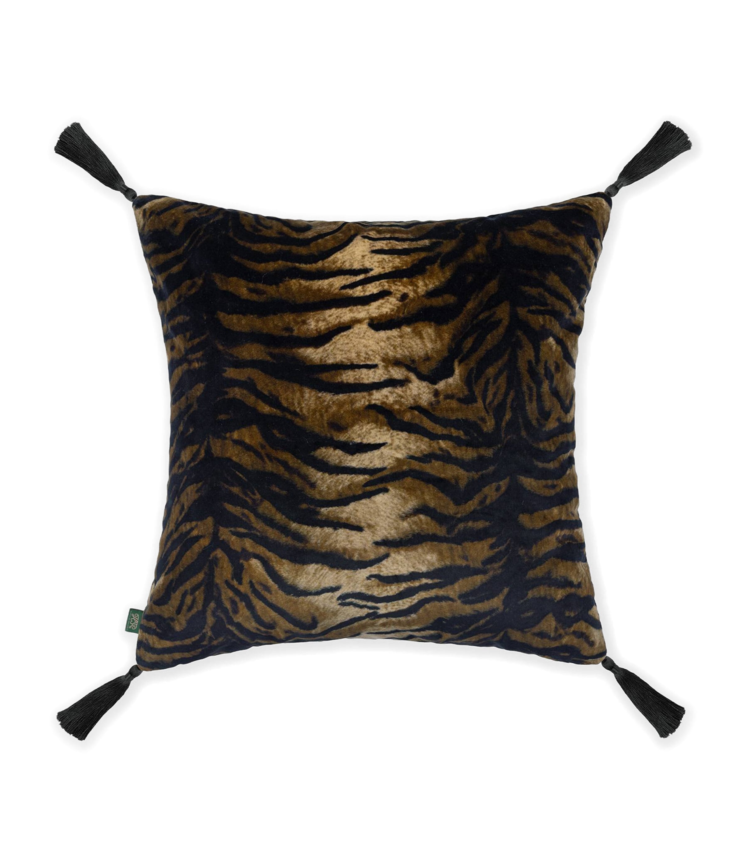 House Of Hackney Large Velvet Caspian Tassel Cushion (60cm x 60cm) Orange