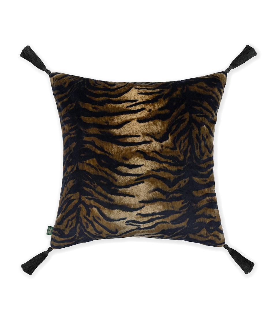 House Of Hackney Large Velvet Caspian Tassel Cushion (60cm x 60cm) Orange