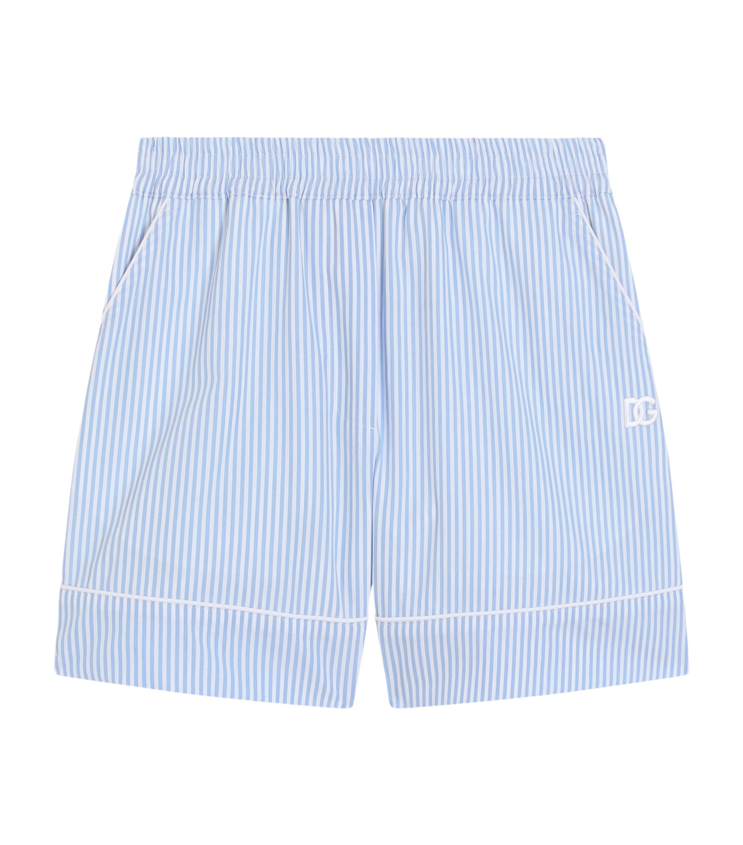 Dolce&Gabbana Kids Cotton Stripe Shorts (8-12+ Years) Combined Colou