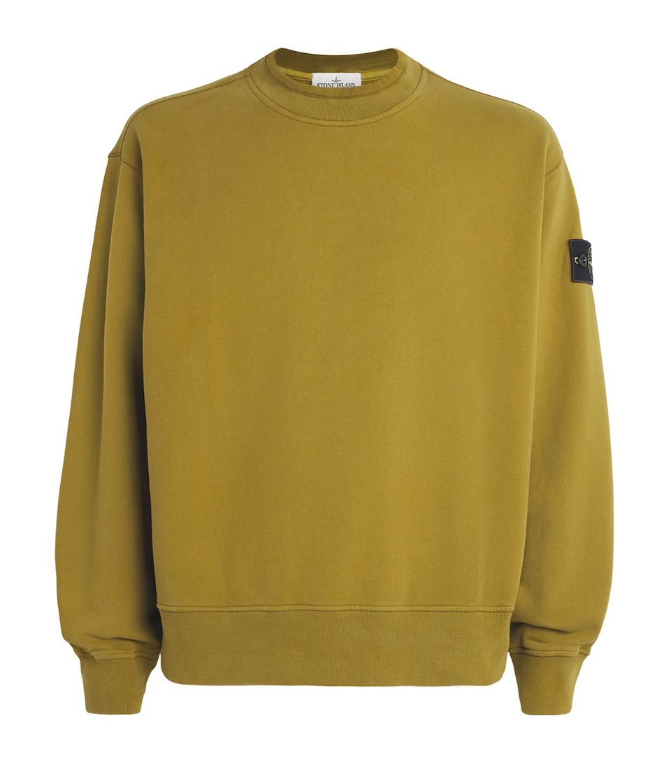 Stone Island Mens Cotton Rib-Knit Compass Sweatshirt